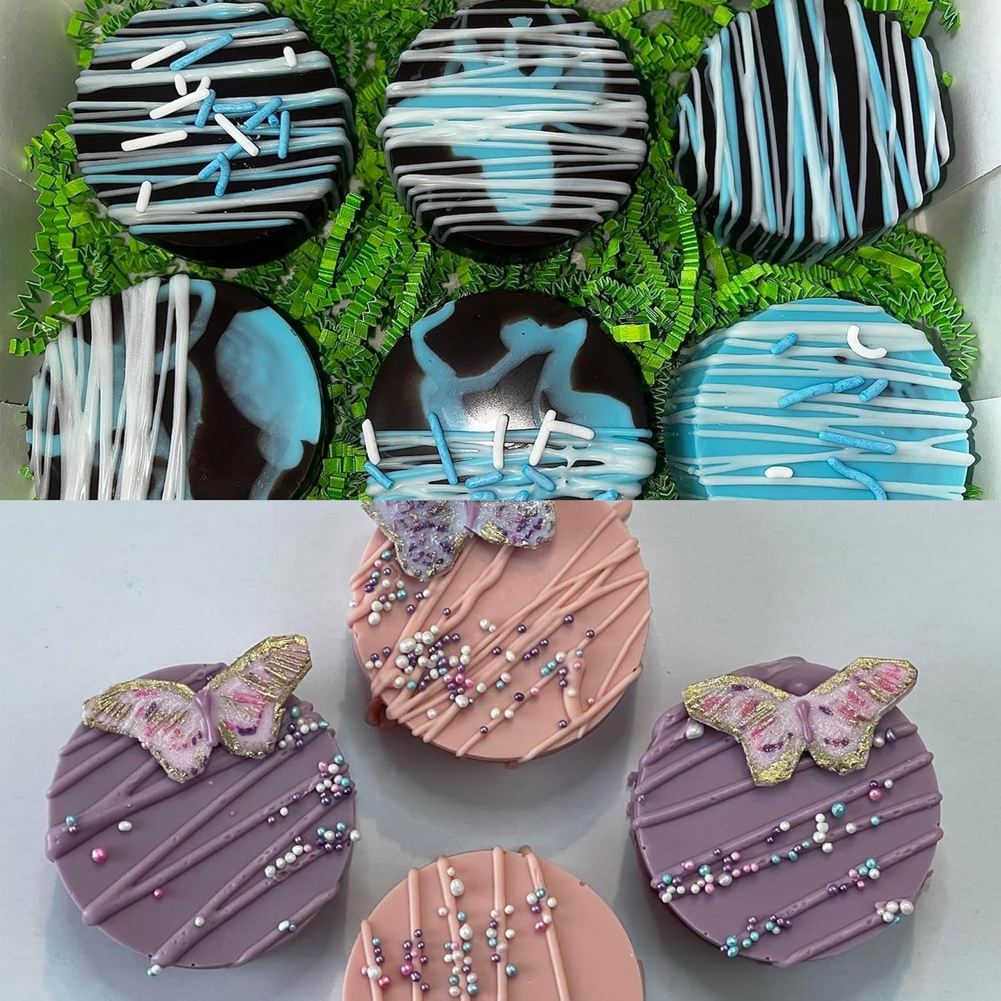 2 Pcs Round Chocolate Cookie Molds, 12-Cavity Cylinder Chocolate Cover Cookie Silicone Molds for Candy Mini Cakes Jelly Baking