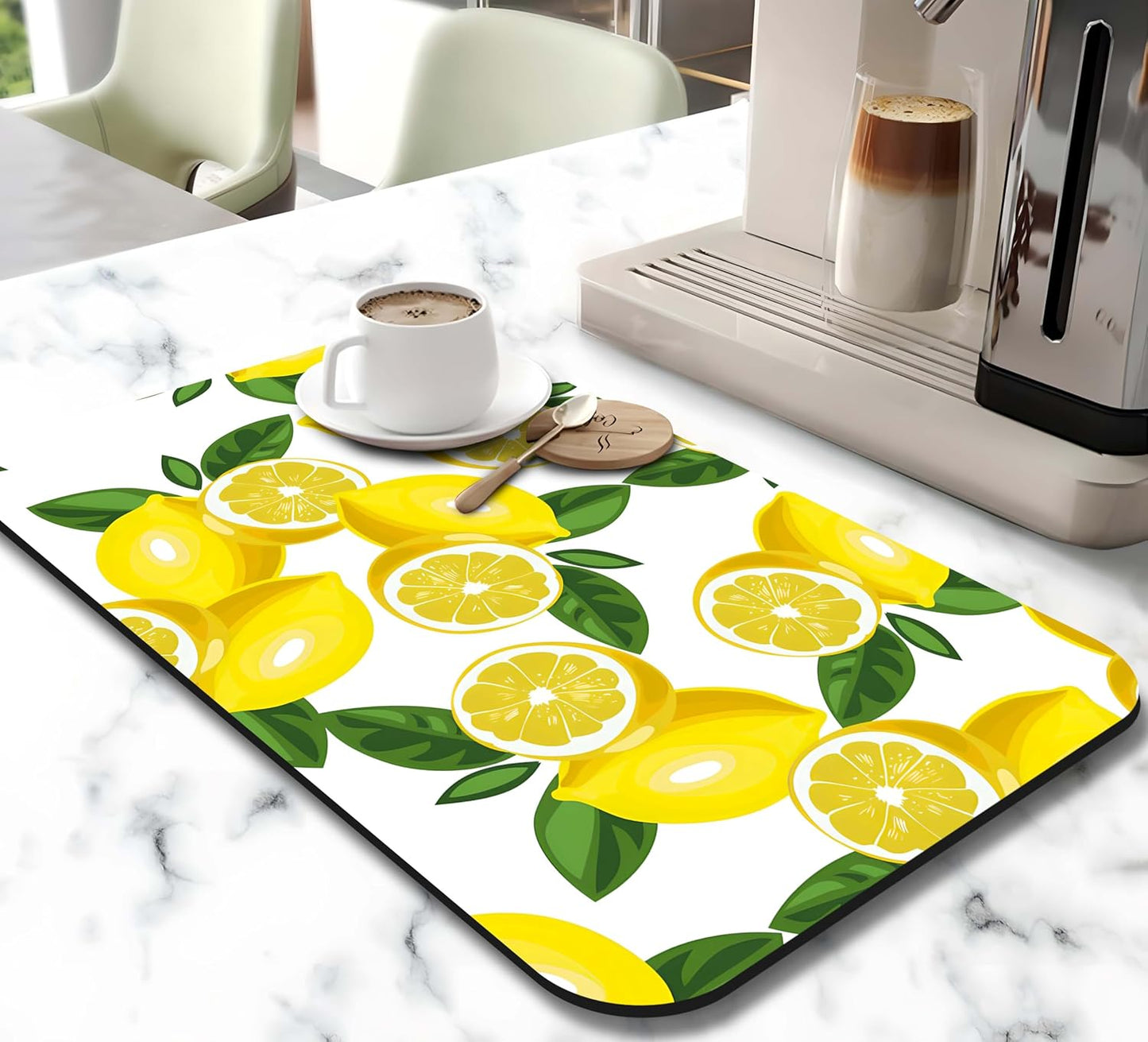 Dish Drying Mat for Kitchen Counter 20x12in Washable Quick Dish Drying Pad Rubber Backed Absorbent Draining Mat Fit Kitchen Counter,Bar,Under Sink,Dishes,Utensils,Dish Rack