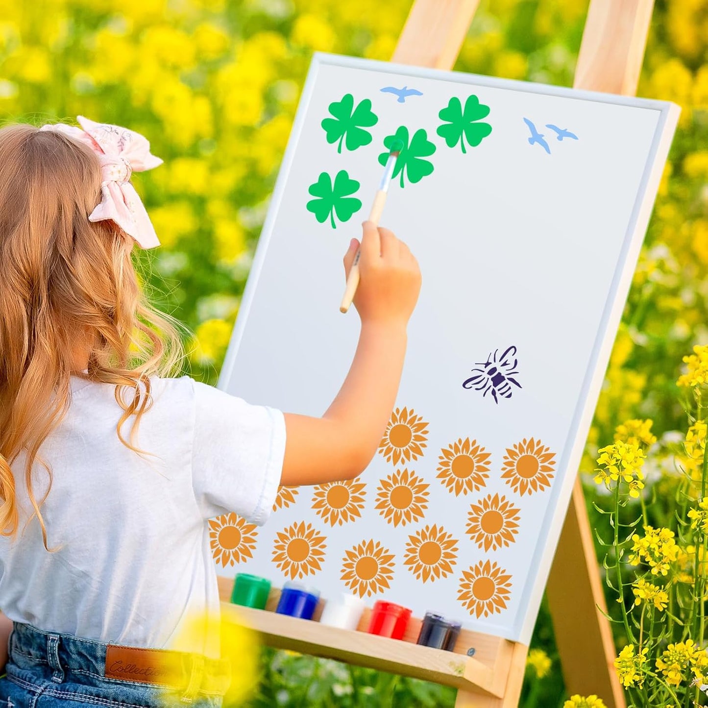 72 Pcs Botanical Stencils Set, Reusable Butterfly & Flower Painting Templates - Leaf, Dragonfly, Wildflower Nature Crafts Kit for Wall Murals, Fabric Art, Wood Signs, Kids Classroom Projects