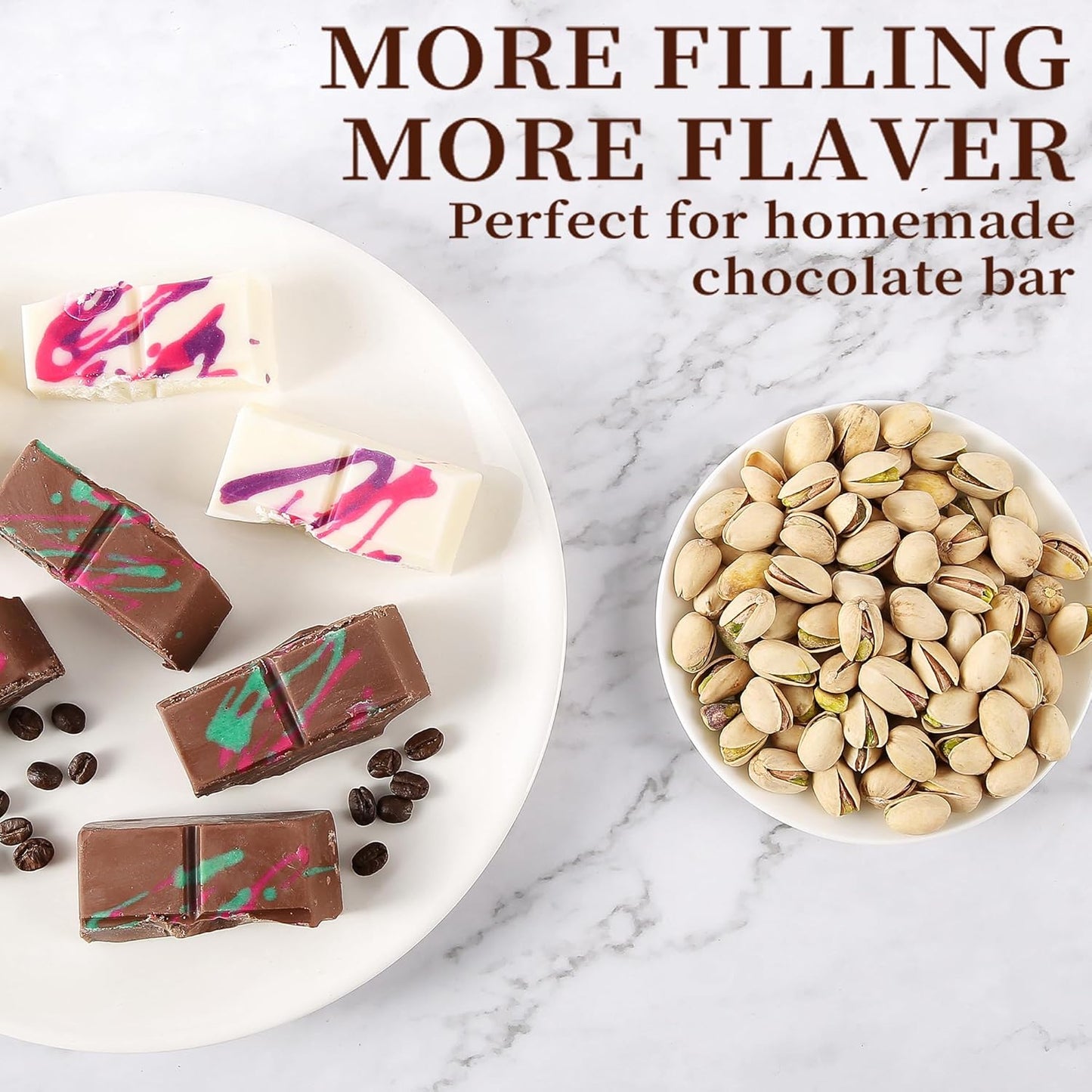 1 Inch Deep Chocolate Bar Mold, 3 Cavity Large Dubai Chocolate Molds, Thick Candy Bar Mould for Filling（2 Packs）