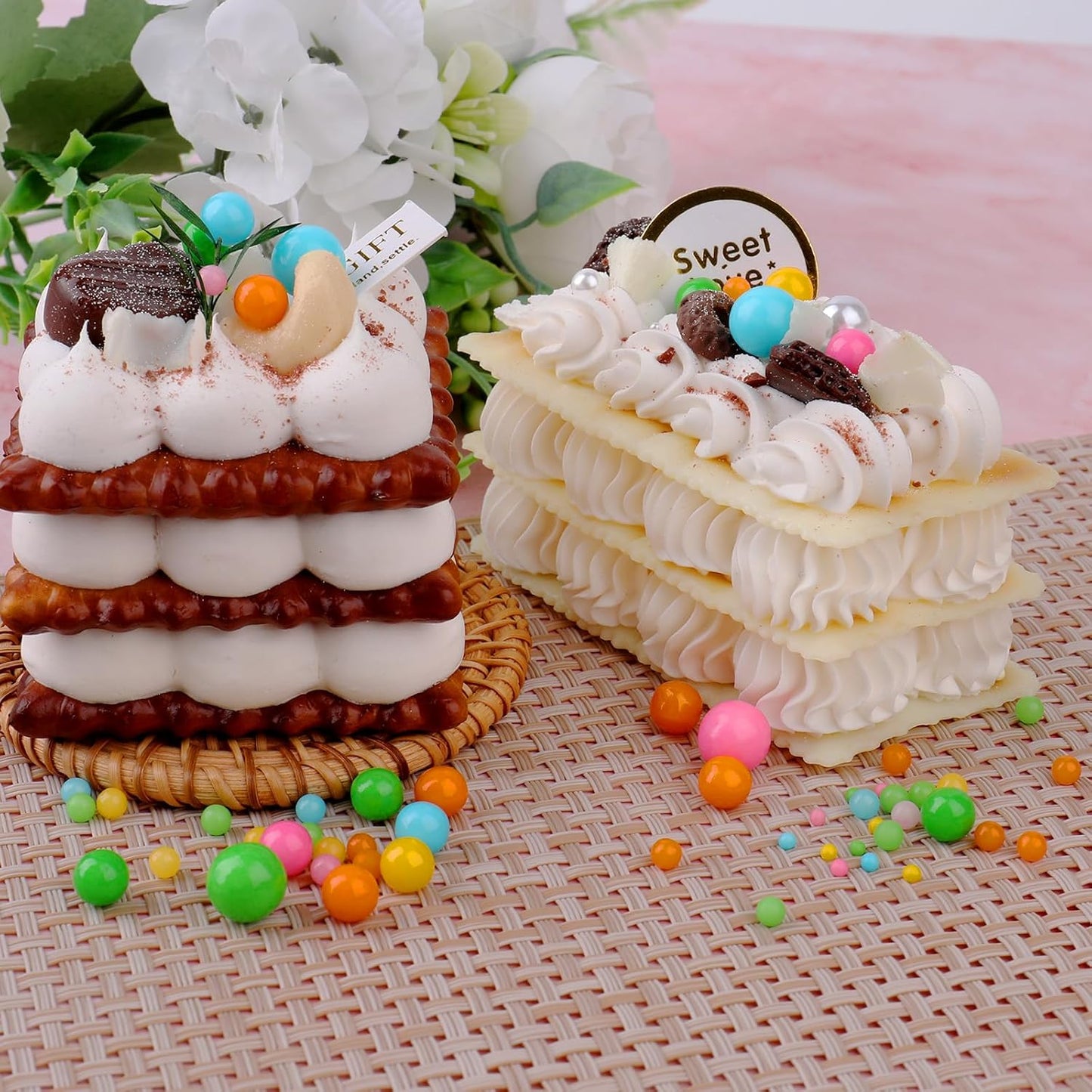 Rainbow Sprinkles for Cake Decorating, 6 Sizes Mix Colorful Edible Pearl Sugar Topping for Cupcake Ice Cream, Wedding Party Valentine Supplies 4.6 oz