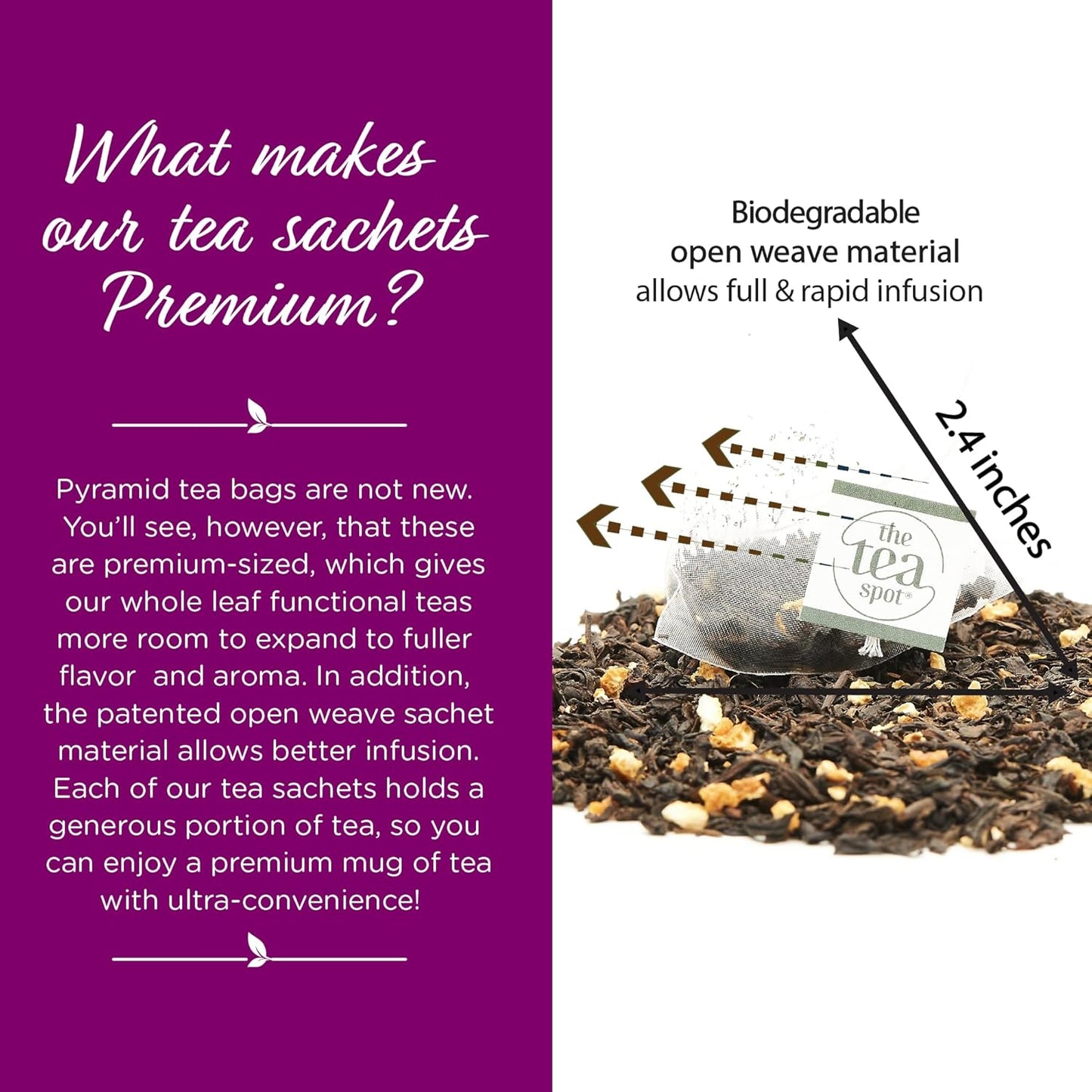 The Tea Spot Organic Morning Mojo Black Tea with Vanilla and Citrus for Energy | Breakfast Blend of Pu'erh Tea, Black Tea, Orange Peel and Vanilla Flavor | 15 Tea Bags