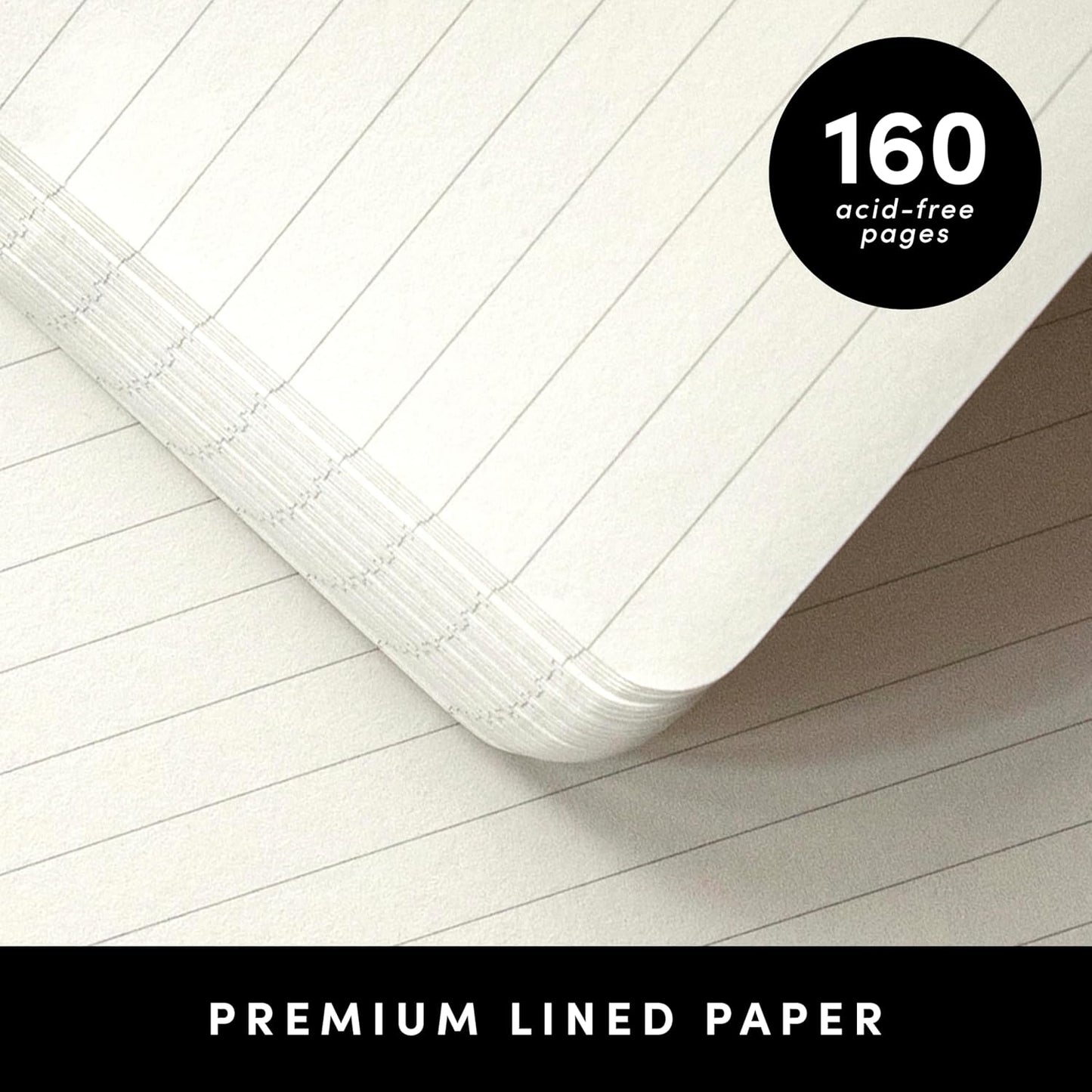 PAPERAGE Lined Journal Notebook, (Cognac), 160 Pages, Medium 5.6 in x 8 in - 100 GSM Thick Paper – Hardcover Journaling Notebook for Work, School & Note Taking