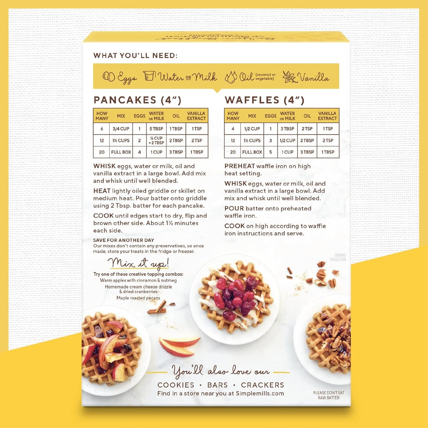 Simple Mills Almond Flour Pancake & Waffle Mix, Pumpkin - Gluten Free, Plant Based, Paleo Friendly, Breakfast 10.7 Ounce (Pack of 6)