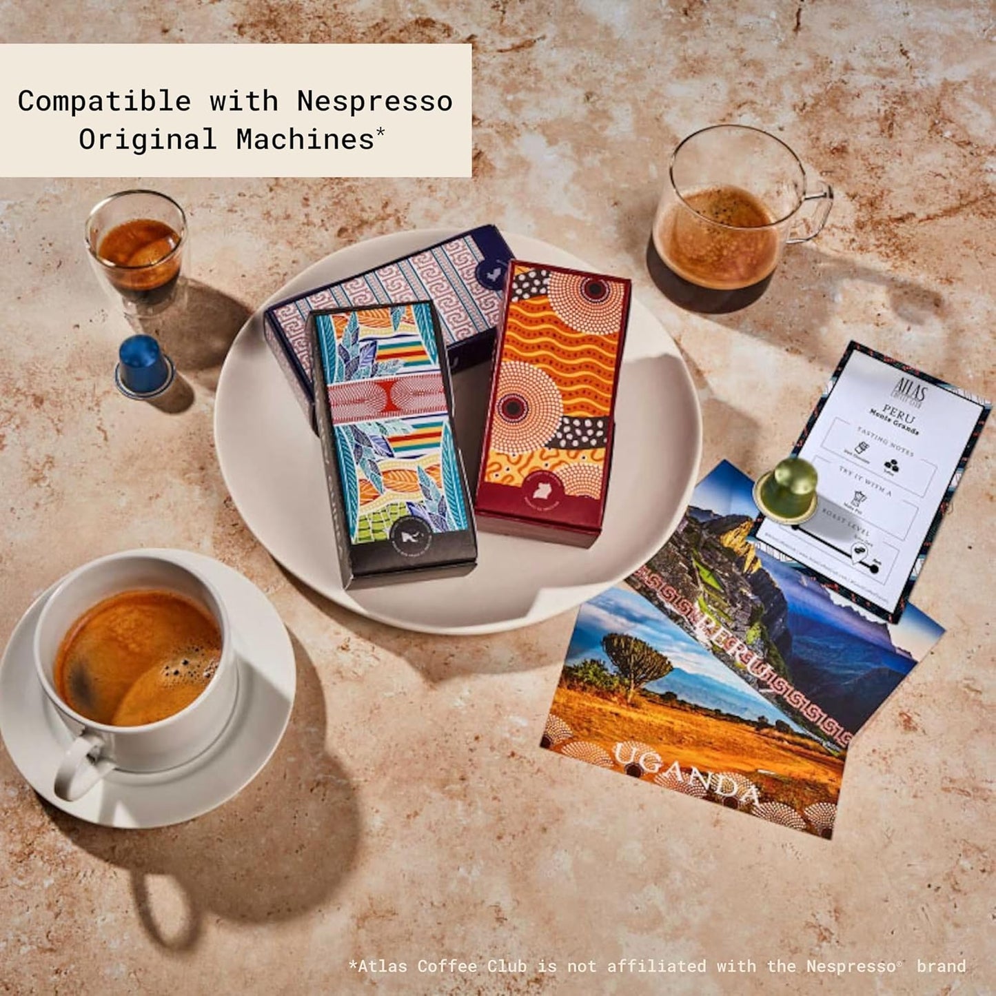 Atlas Coffee Club Espresso Pods Compatible with Nespresso Original– Extra Dark Roast Variety Pack (80 Count)– Aluminum Capsules from Kenya, Peru, Costa Rica & Guatemala– Intensity 10-12