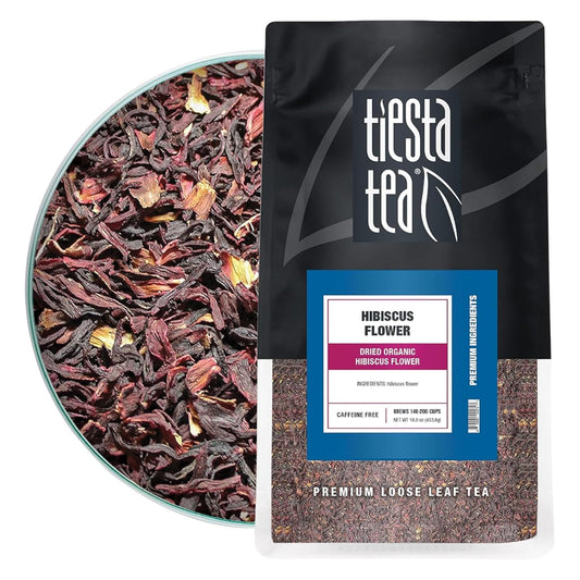 Tiesta Tea - 3lb Hibiscus Flowers, Cut & Sifted Loose Tea, 3lb,1360g, Bulk Resealable Bag, Raw Hibiscus Flower, Agua Fresca, Flor de Jamaica, Baked Goods, Dressings, Jams, Soaps & More, 3-Pack