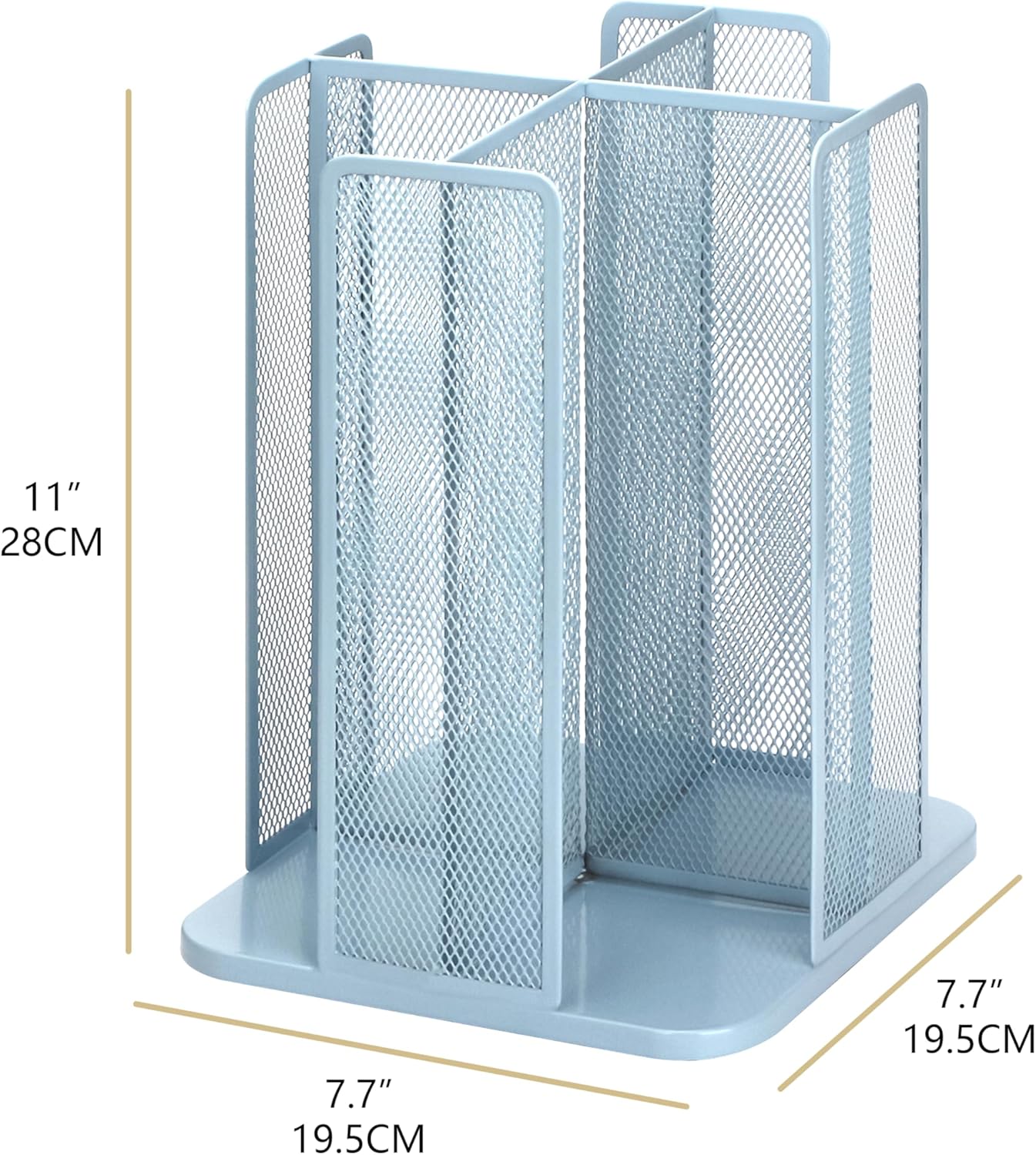 Annova Paper/Plastic Cup and Lid Holder Plastic Storage Organizer, 360°Rotating Coffee Mup Dispenser with 4 Compartments, Multifunctional Storage Rack for Home, Office, Bar, Coffee Shop (New Blue)