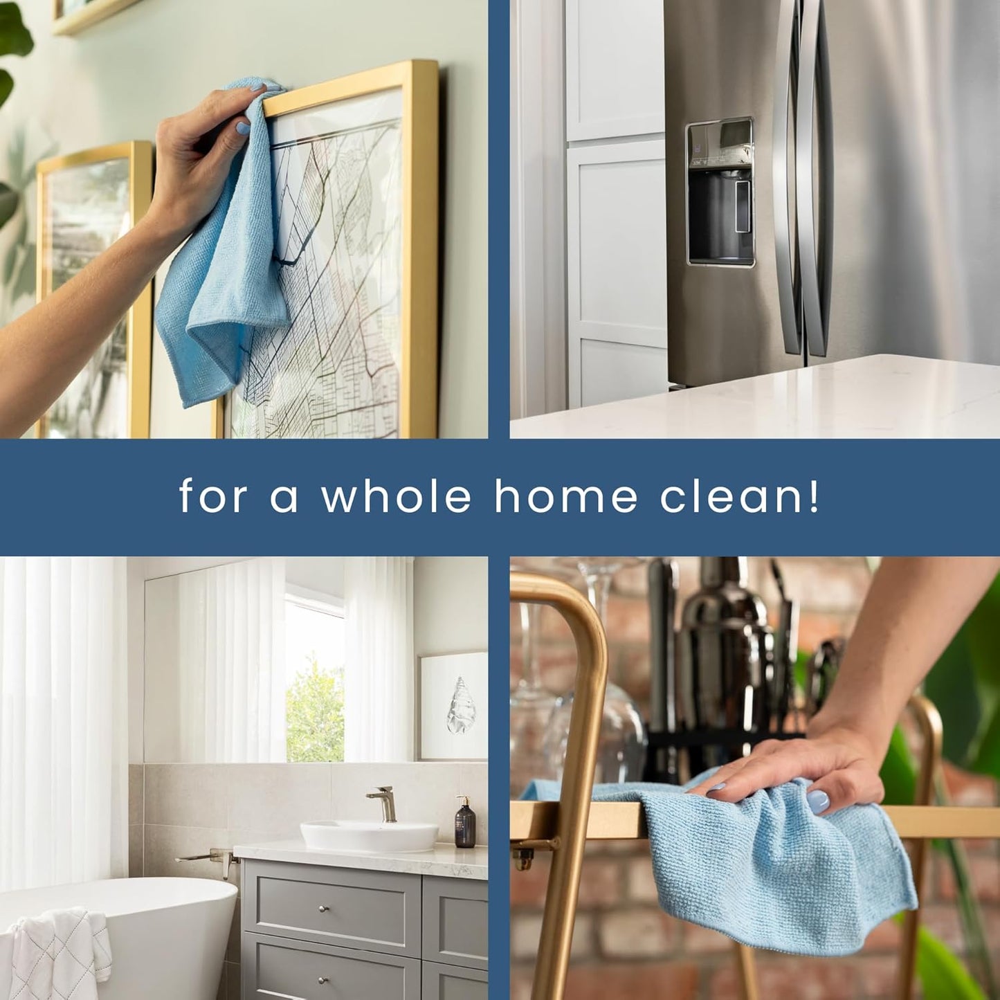 S&T INC. 100 Pack Microfiber Cleaning Cloth, Bulk Towels for Home, Reusable Microfiber Towels for Cars, Cleaning Rags, Light Blue, 11.5 Inches x 11.5 Inches, 100 Count