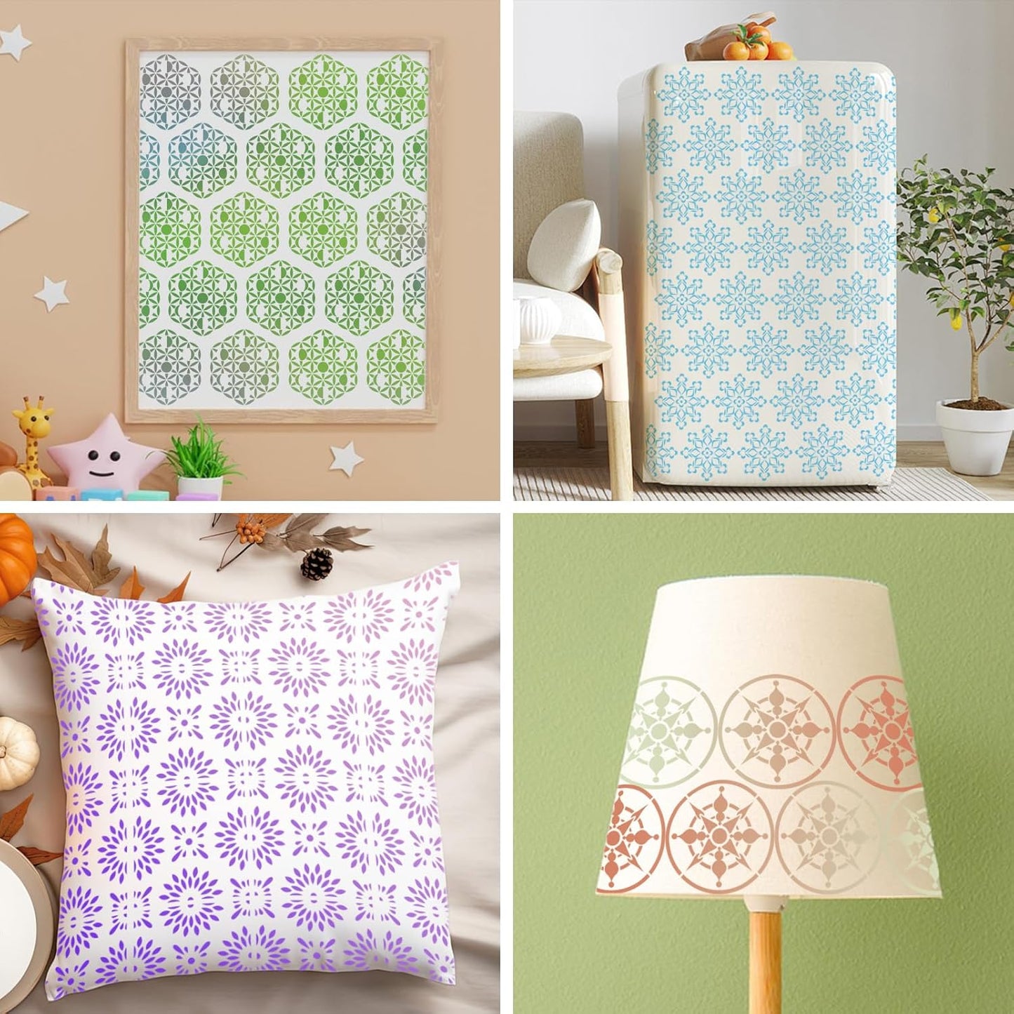 20 Pcs 4x4'' Mandala Stencils for Painting on Wood, Floor, Wall, Tile Fabric, Reusable Furniture Stencils Painting Template Mandala Template for DIY Rock Art Projects Decoration