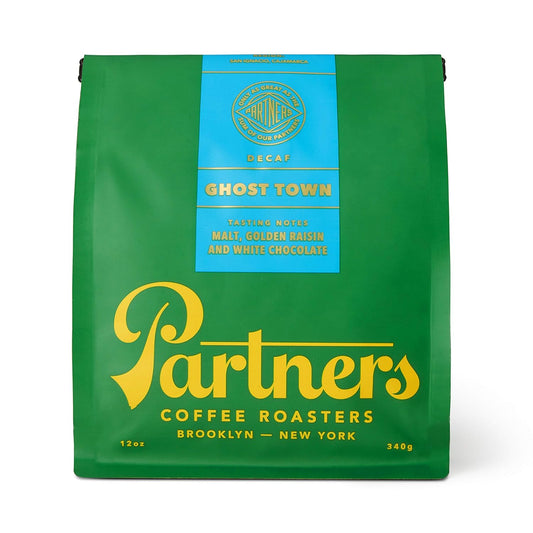 Partners Coffee, Ghost Town Blend - Decaf, 12 Ounce, Whole Bean Coffee