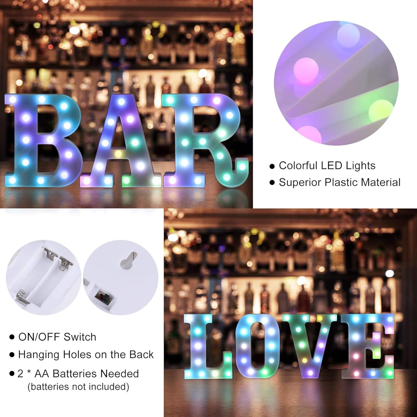 Foaky Colorful LED Number Lights with Remote, Marquee Light Up Number Sign for Night Light Wedding/Birthday Party Battery Powered Christmas Lamp Home Bar Decoration (9)