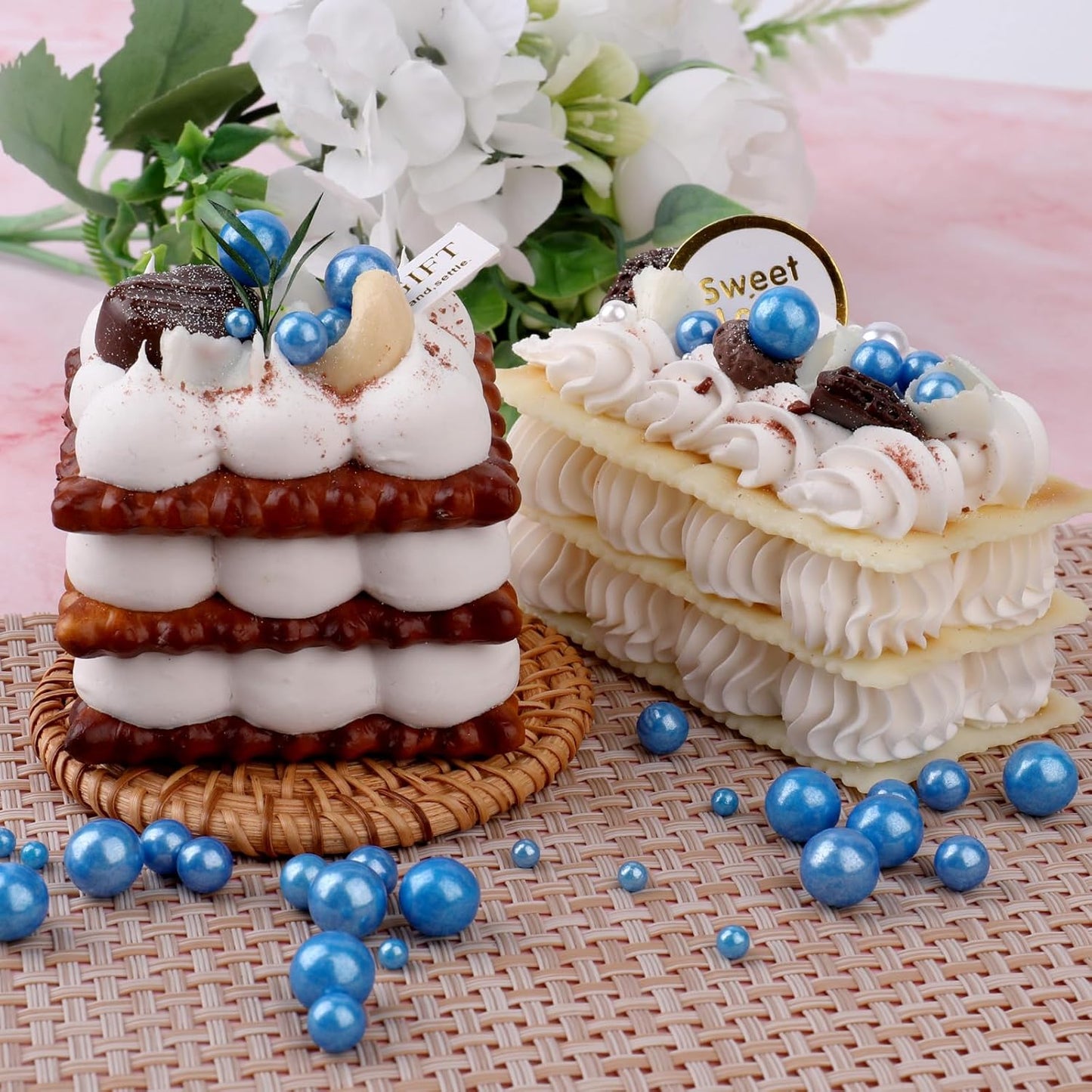 Royal Blue Sprinkles for Cake Decorating, 6 Sizes Mix 4.6 oz Edible Pearl Sugar Cupcake Ice Cream Topping for Wedding Parties Christmas Baking Supplies