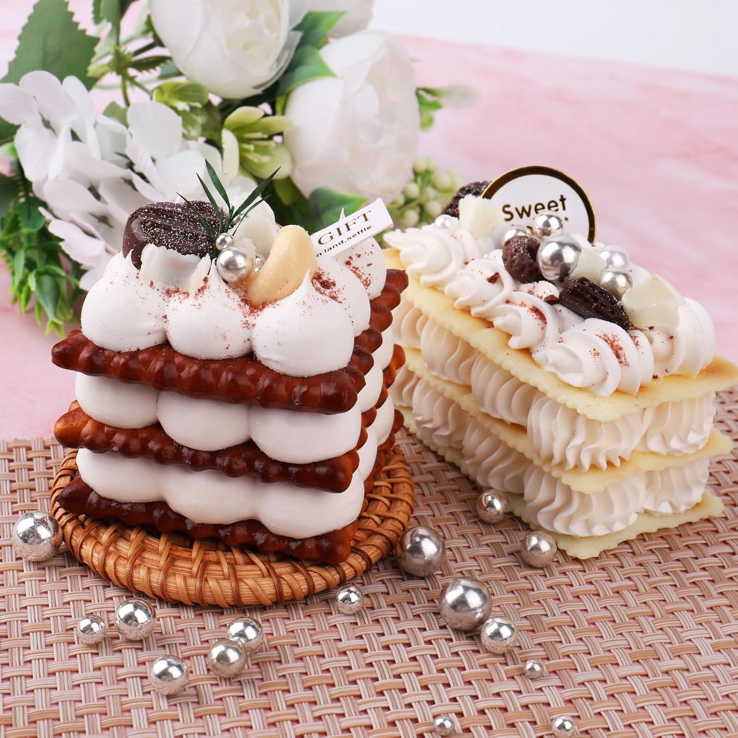 Silver Edible Pearls for Cake Decorating, 6 Sizes Mix 4.6 oz Pearl Sugar Sprinkles Baking Decoration for CupCake Cookies Ice Cream Dessert Topping