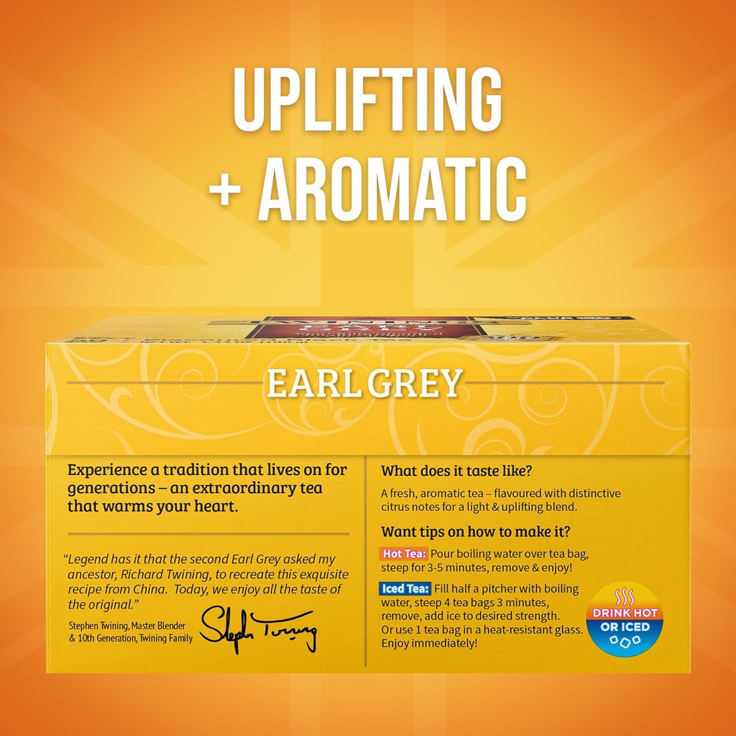 Twinings Earl Grey Black Tea Individually Wrapped Bags, 50 Count (Pack of 6), Flavoured with Citrus and Bergamot, Caffeinated, Enjoy Hot or Iced, 300 Teabags