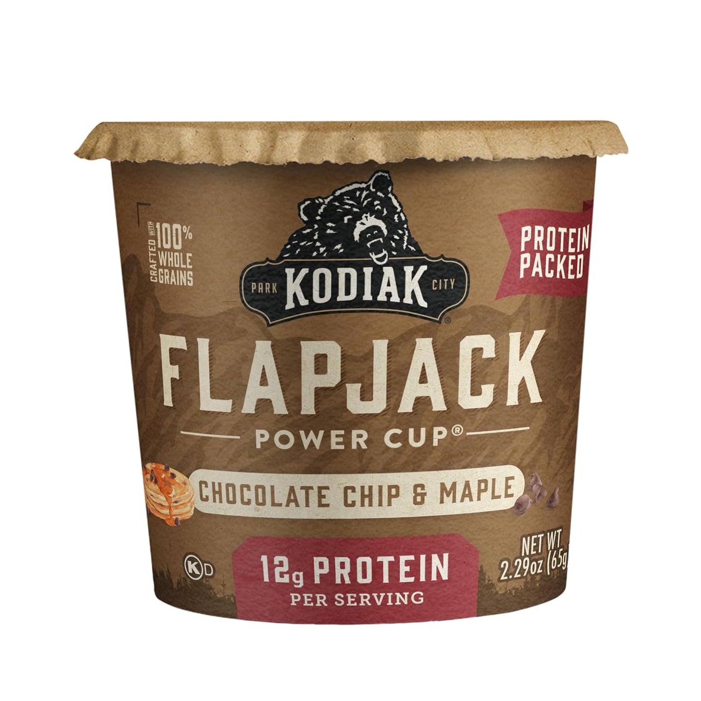 Kodiak Cakes Pancake On The Go, Chocolate Chip & Maple, 2.29 Oz (Pack Of 12)