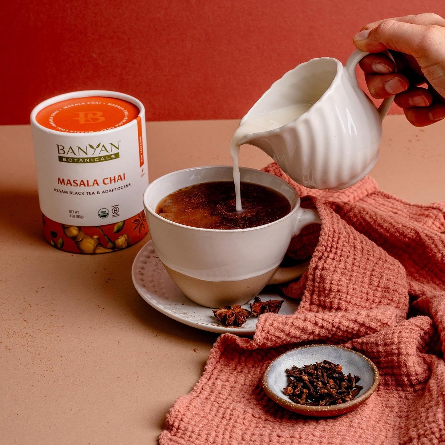 Banyan Botanicals Masala Chai – Organic Tea with Assam Black Tea, L-Theanine & Adaptogenic Herbs – Vegan, Loose Leaf, Fair Trade – 3 oz, 42 Servings