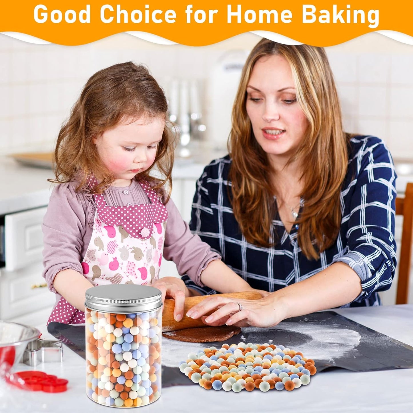 Tessco Pie Weights for Blind Baking, 3.2 lb Ceramic Pie Weights Beads to The Rim Crust Reusable Ceramic Stoneware with Plastic Container(Cute Colors)