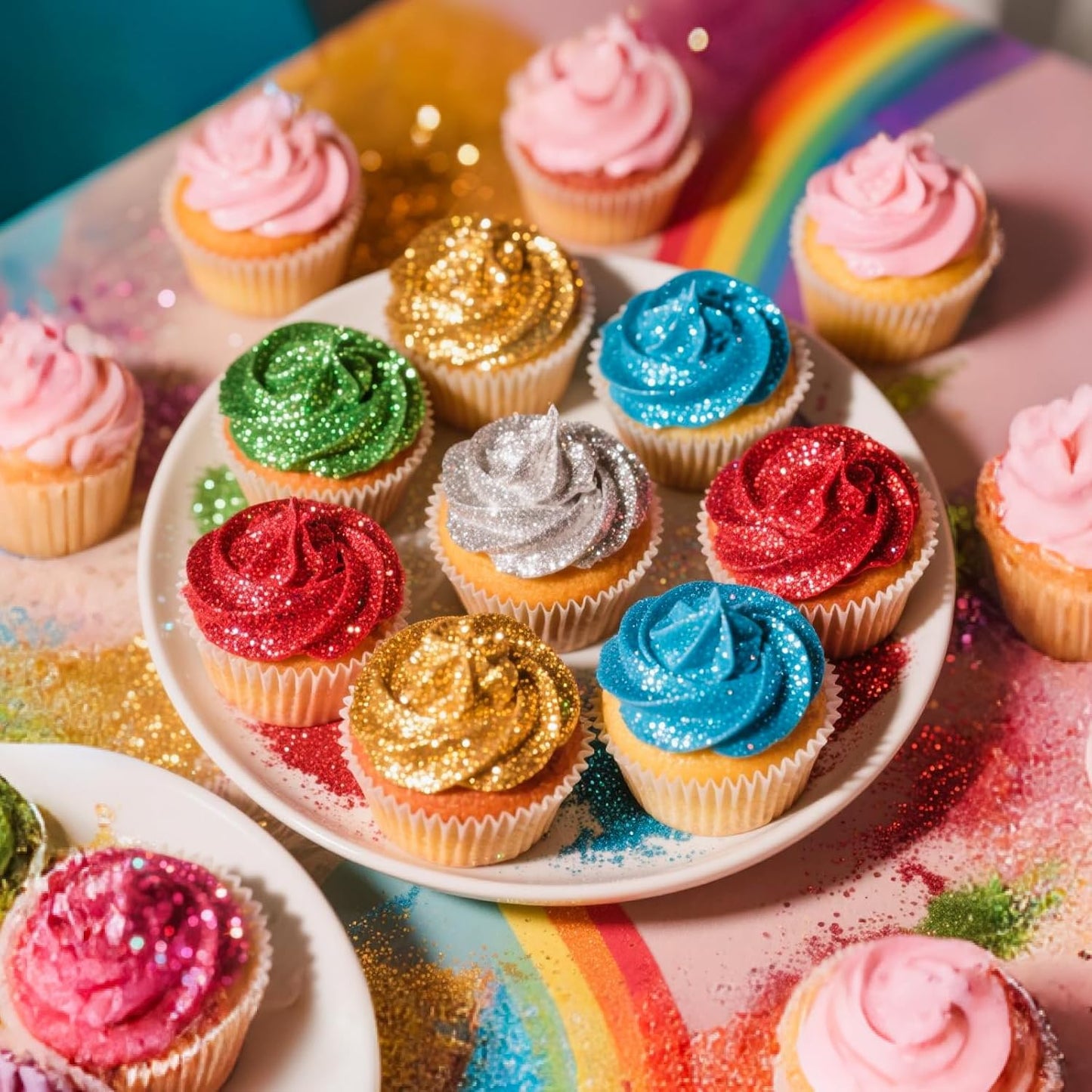 Edible Rainbow Glitter for Drinks,Food Grade 10g Iridescent Sprinkles Cake Decorating Supplies,Edible Luster Dust for Cocktail Beverages,Food Coloring Shimmer Powder for Baking,Cake Cupcakes Cookies Drinks Candy Strawberries Decorations