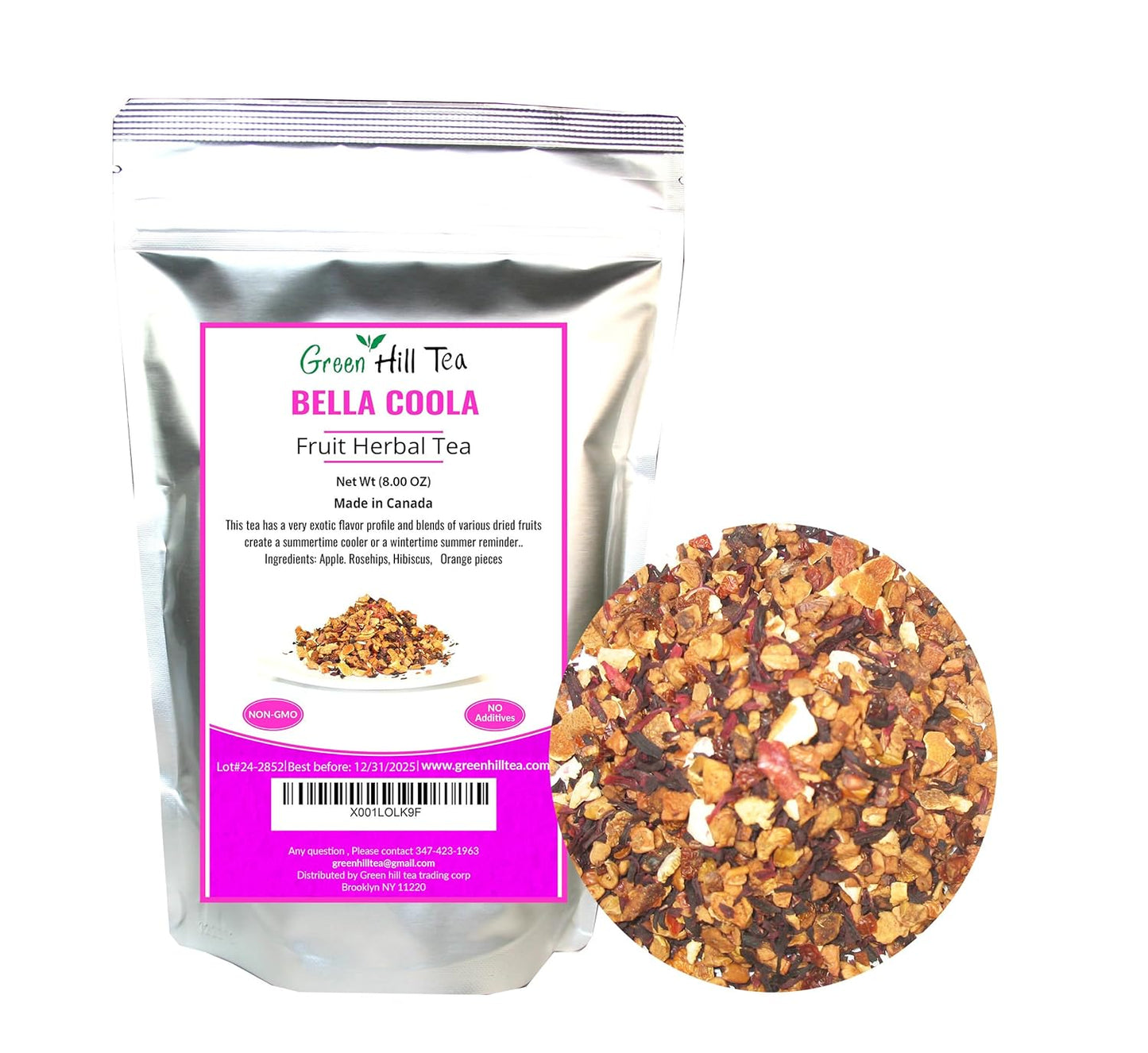 Bella Coola Iced Tea, Blend of Various Dried Caffeine Free Fruit and Herbs– 8 Oz Bag