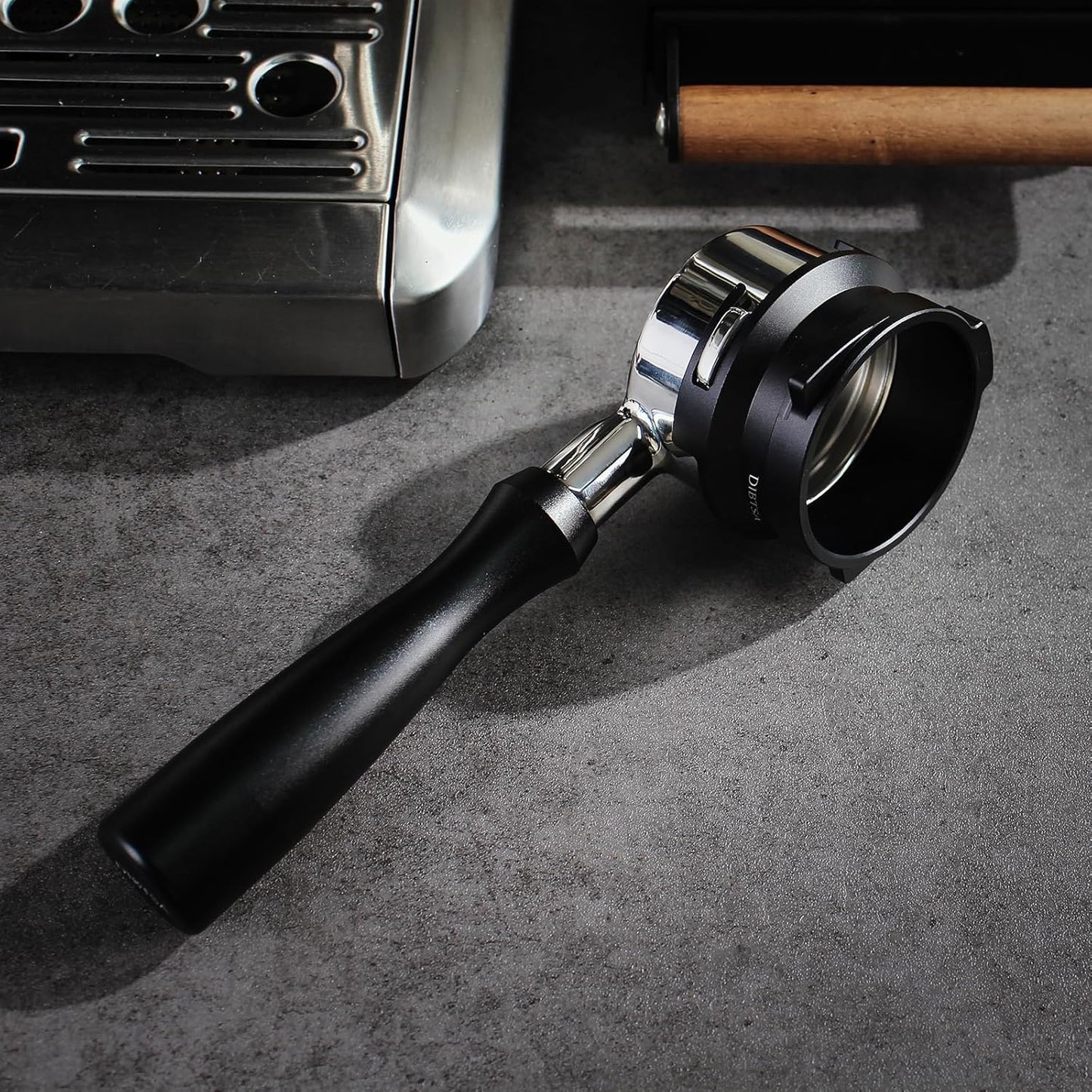 Espresso Dosing Funnel Compatible with Barsetto, Calphalon Temp IQ 58mm Portafilter, Aluminum Alloy, Black