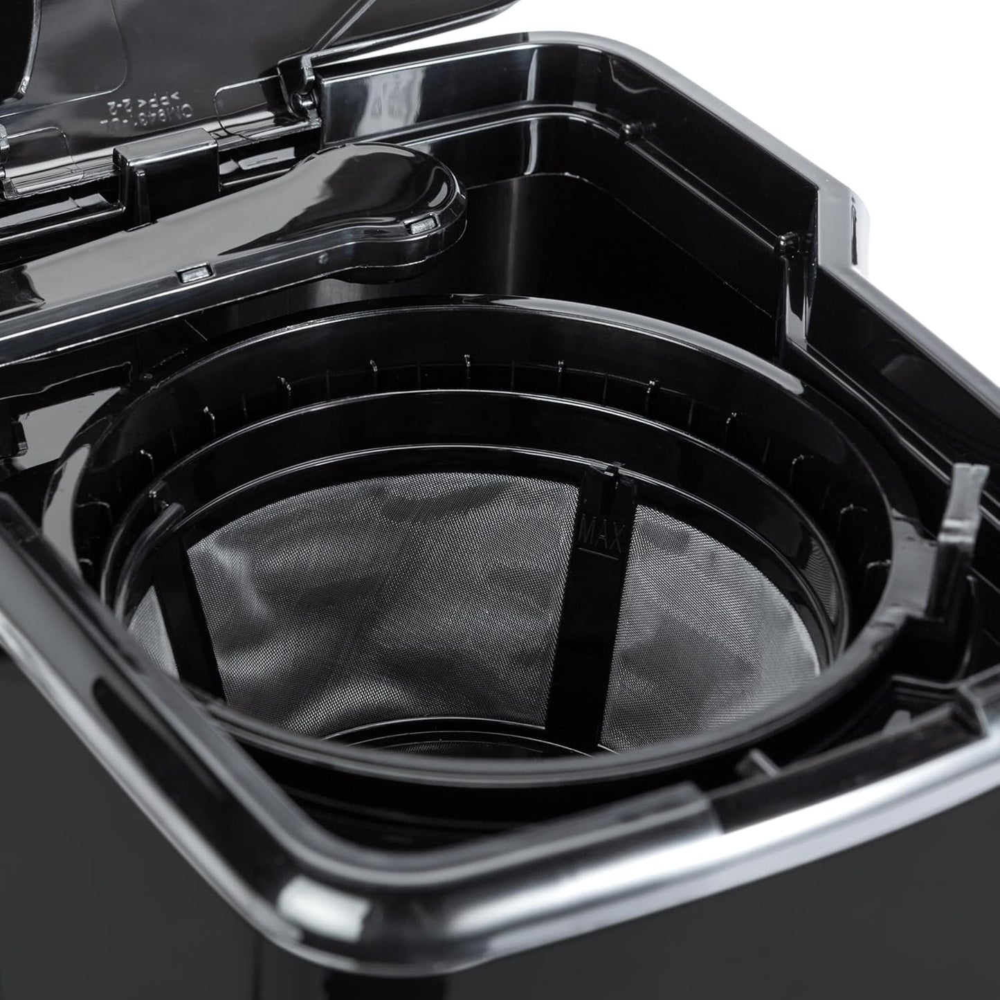 Amazon Basics Programmable 12 Cup Drip Coffee Maker, Coffee Machine with Glass Coffee Pot (1.9 Qt), Auto Shut-off, Touch Screen, Auto Pause, Removable Filter Basket, Black & Silver