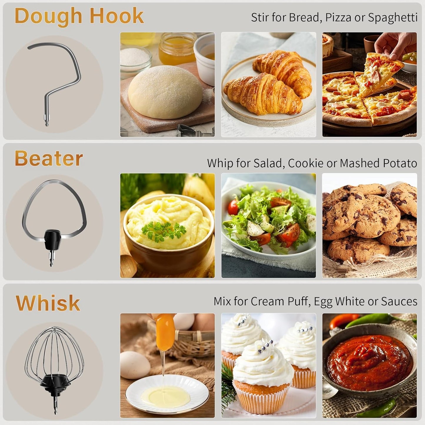 Stand Mixer with 3QT+3.5QT Dual Bowls, 10-Speed Electric 300W Food Mixer - Includes Egg Whisk, Dough Hook & Flat Beater for Home Baking & Daily Cooking (Black)