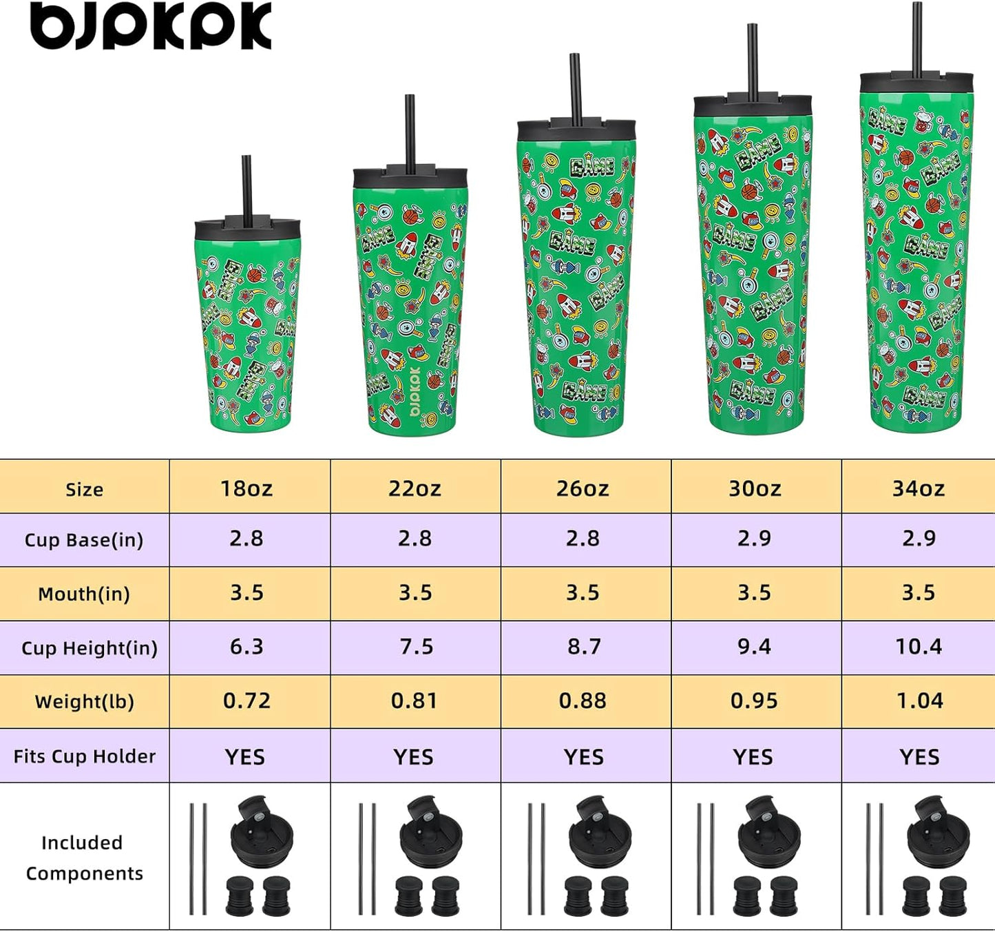 BJPKPK 34oz Stainless Steel Insulated Tumbler With lid And Straw Travel Coffee Thermal Tumblers Cup For Women And Men,Game