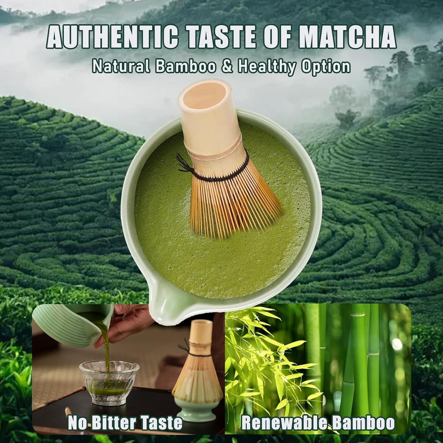 Matcha Whisk Set With Matcha Bowl, Matcha Whisk Holder Matcha Bamboo Whisk, Scoop, Unique Gifts For Women Men Girl Friend Home Kitchen Decor Gifts For Tea Enthusiasts Christmas,Birthday