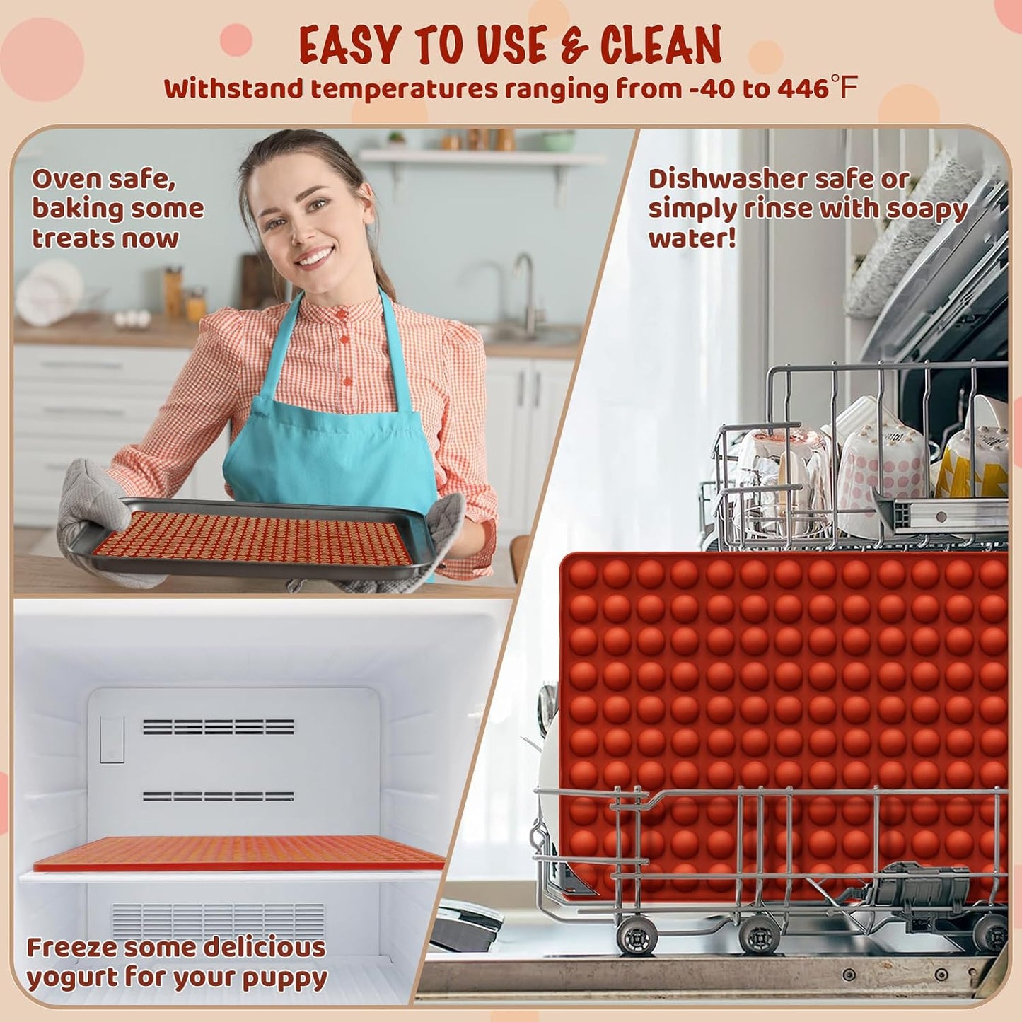 HKNMTT Mini Semi Sphere Shape Molds Silicone, 148 Cavities Round Baking Moulds for Dog Treats Snack Candy Chocolate Chip Cookie Wax Yogurt Melts, Oven Safe Small Half Ball Pellet Sheets