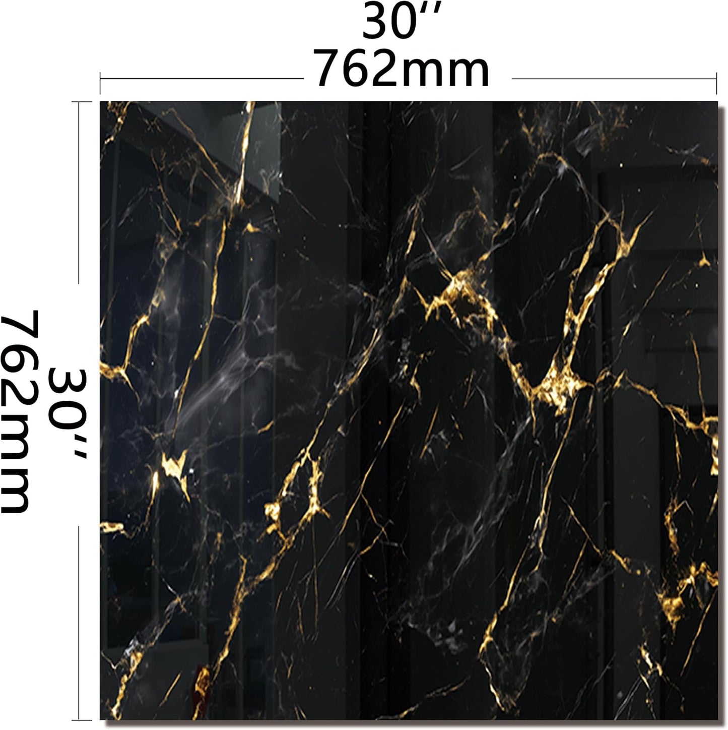 DAIFURONGE Tempered Glass Backsplash For Kitchen Behind Stove,Black Marbling Stove Backsplash Top Cover,Easy to Clean Glass Splashback, Sink Cover Splash Guard,Home Kitchen Wall Decor (30"x30"(76.2x76.2cm))