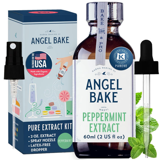 Pure Peppermint Extract for Baking and Mixology - Culinary Aromatics, Kosher, Keto Friendly, Vegan, Gluten-Free for Cooking, Desserts, Beverages (2 Oz Extract with Latex-Free Dropper & Spritzer)