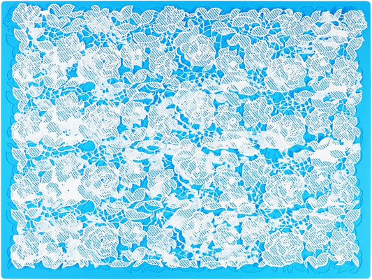 Embossing Lace Fondant Molds, Silicone Cake Fondant Mat, Rose Impression Lace Mold, Multi Circle Flowers Lace Mat Wedding Cake Decoration Tool