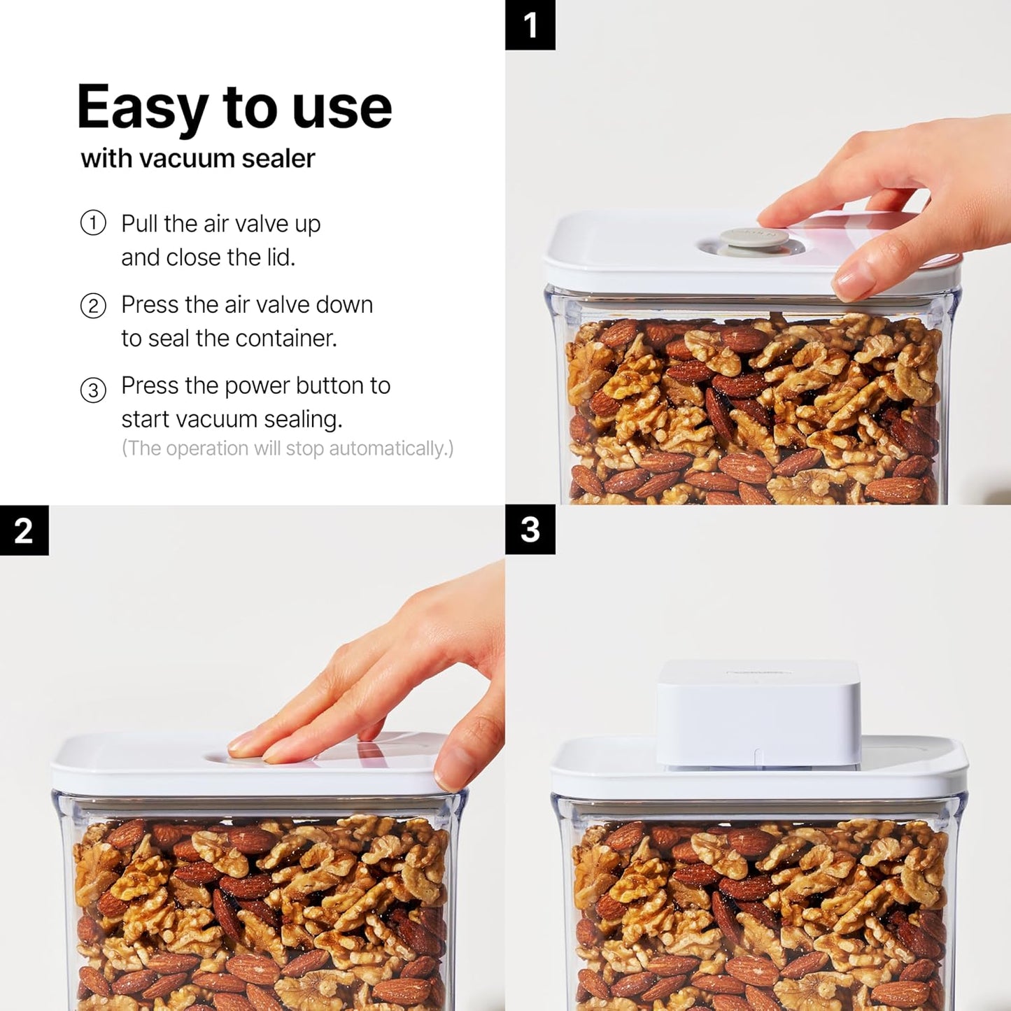 Premium Airtight Food Storage Container. Special Edition Mercury Color 8P/Set. 7pcs Container and Vacuum Sealer. Patented Double Silicone Lining, 100% Leak Proof, BPA-FREE