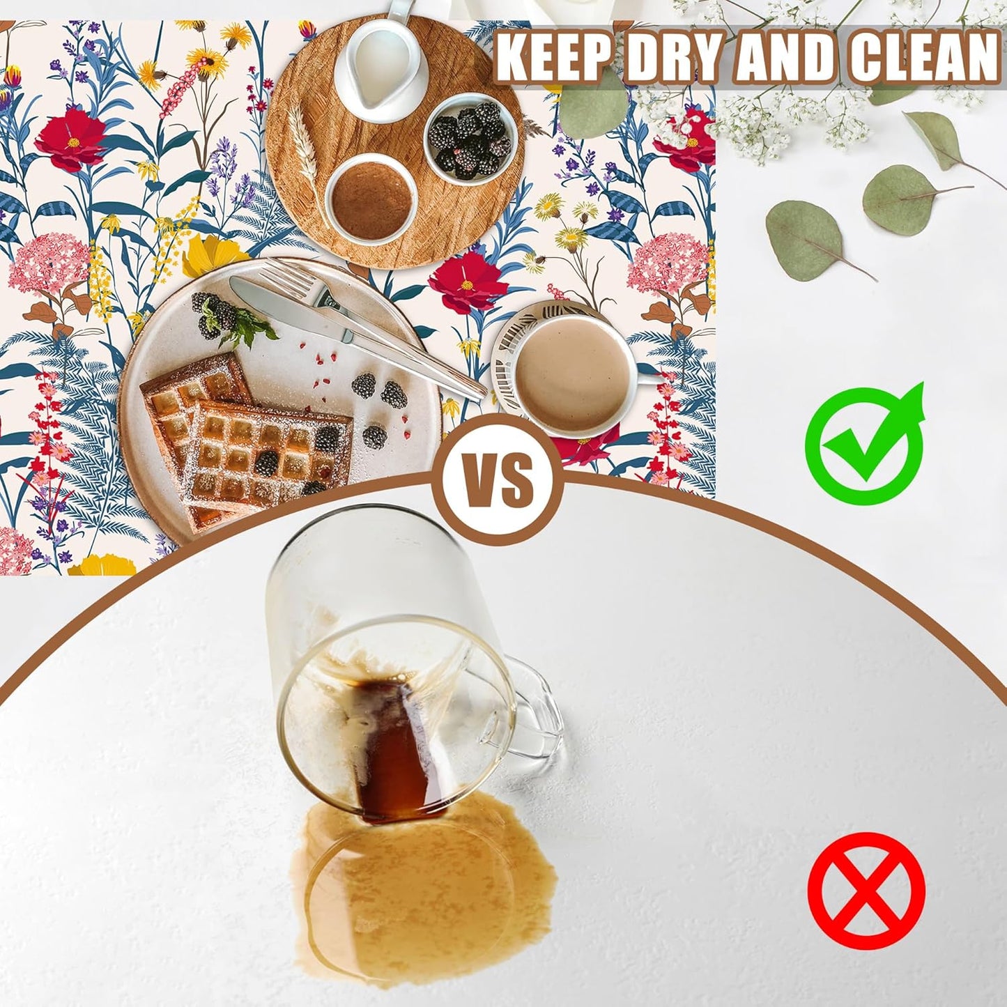 Botanical Dish Drying Mat Spring Flowers Coffee Bar Mat for Countertop Absorbent Rubber Backed Hide Stain Dish Drainer Rack Pad Espresso Machine Cafe Table Dining Room Decor 11.8 x 19.7 Inch