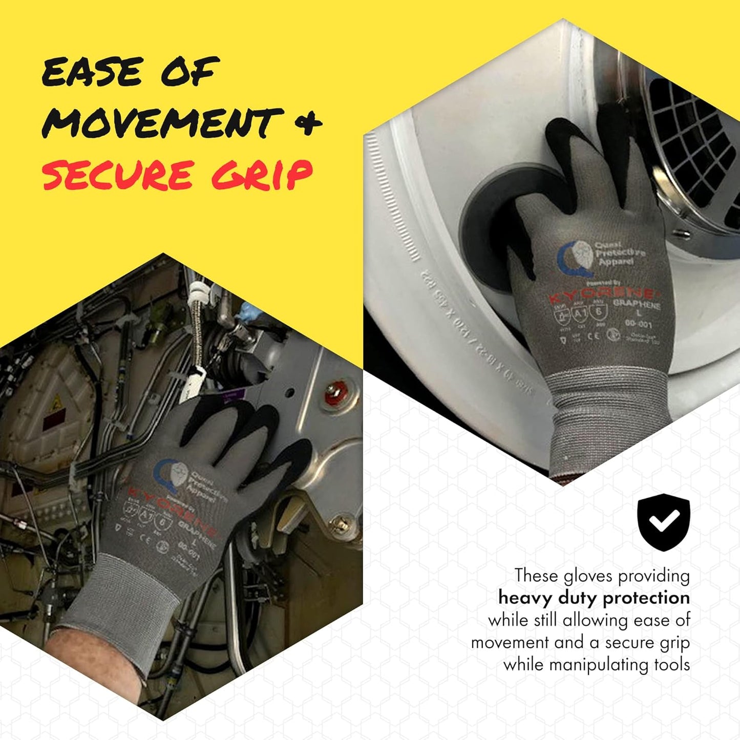 Quest Protective Apparel Cut Resistant Gloves - Puncture Resistant Cutting Gloves Work - Constructed with Graphene Technology