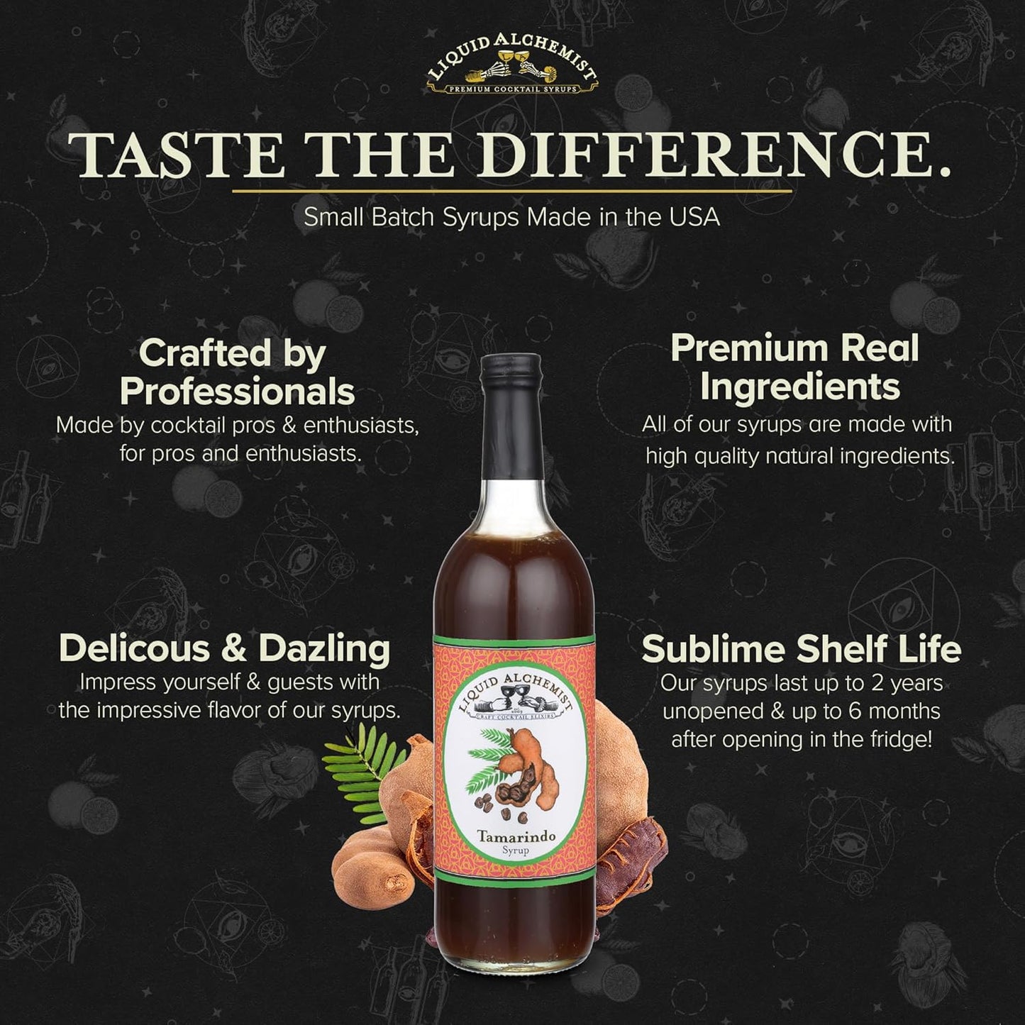 Liquid Alchemist Tamarind Syrup for Cocktails - Real Ingredients Make our Tamarindo Syrup the Perfect Spicy Margarita Mix - Made Fresh with All Natural Tamarind Concentrate (25 oz)