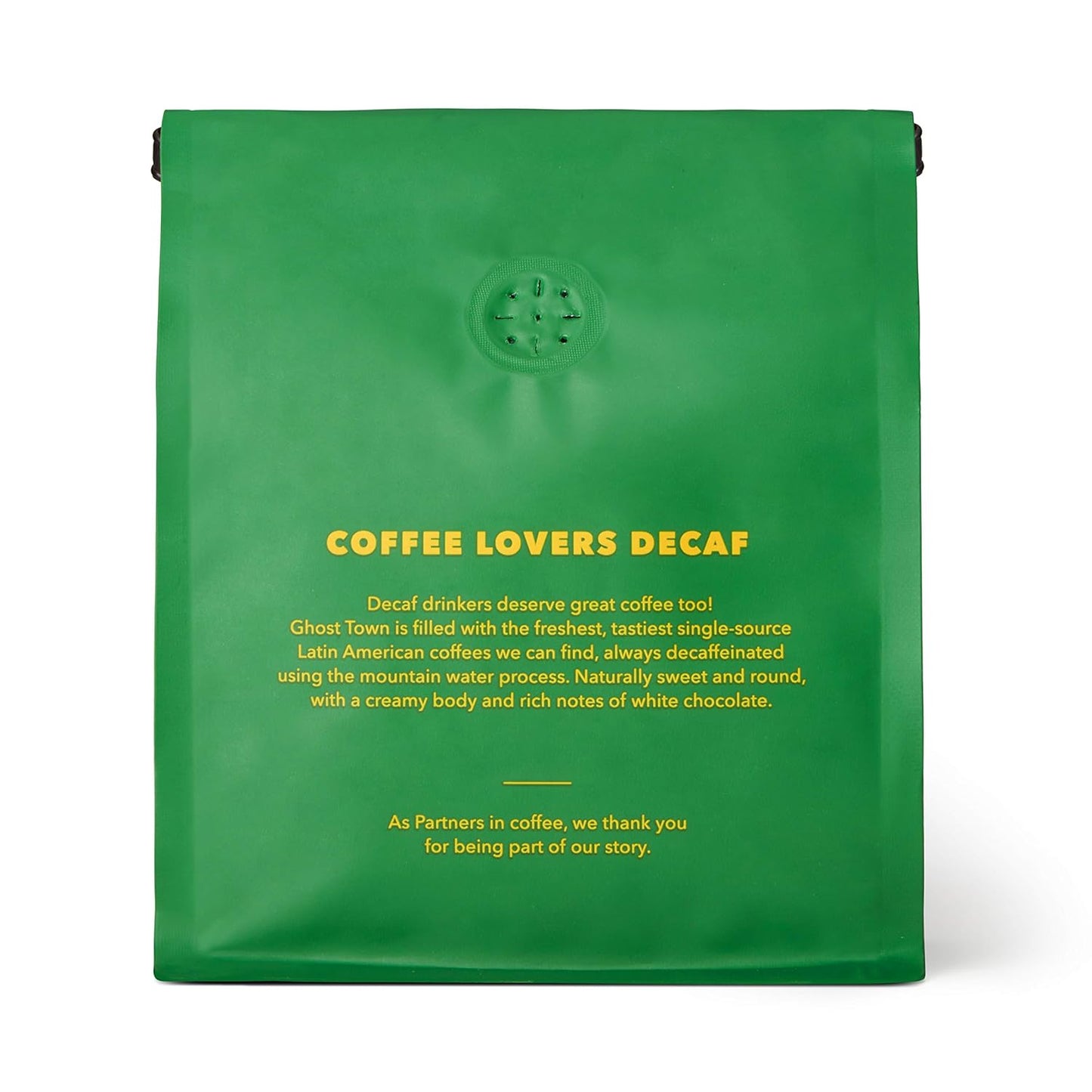 Partners Coffee, Ghost Town Blend - Decaf, 12 Ounce, Whole Bean Coffee