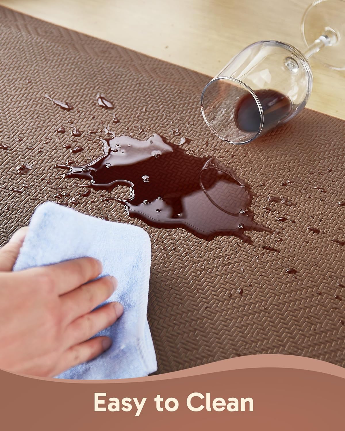 Ophanie Kitchen mats for Floor, 3/4 inch Thick, Kitchen Rugs, 20x39 Anti Fatigue Standing Cushioned Mat, Waterproof,Comfort Ergonomic mat for Office, Home, Sink, Brown Non-Slip Bottom