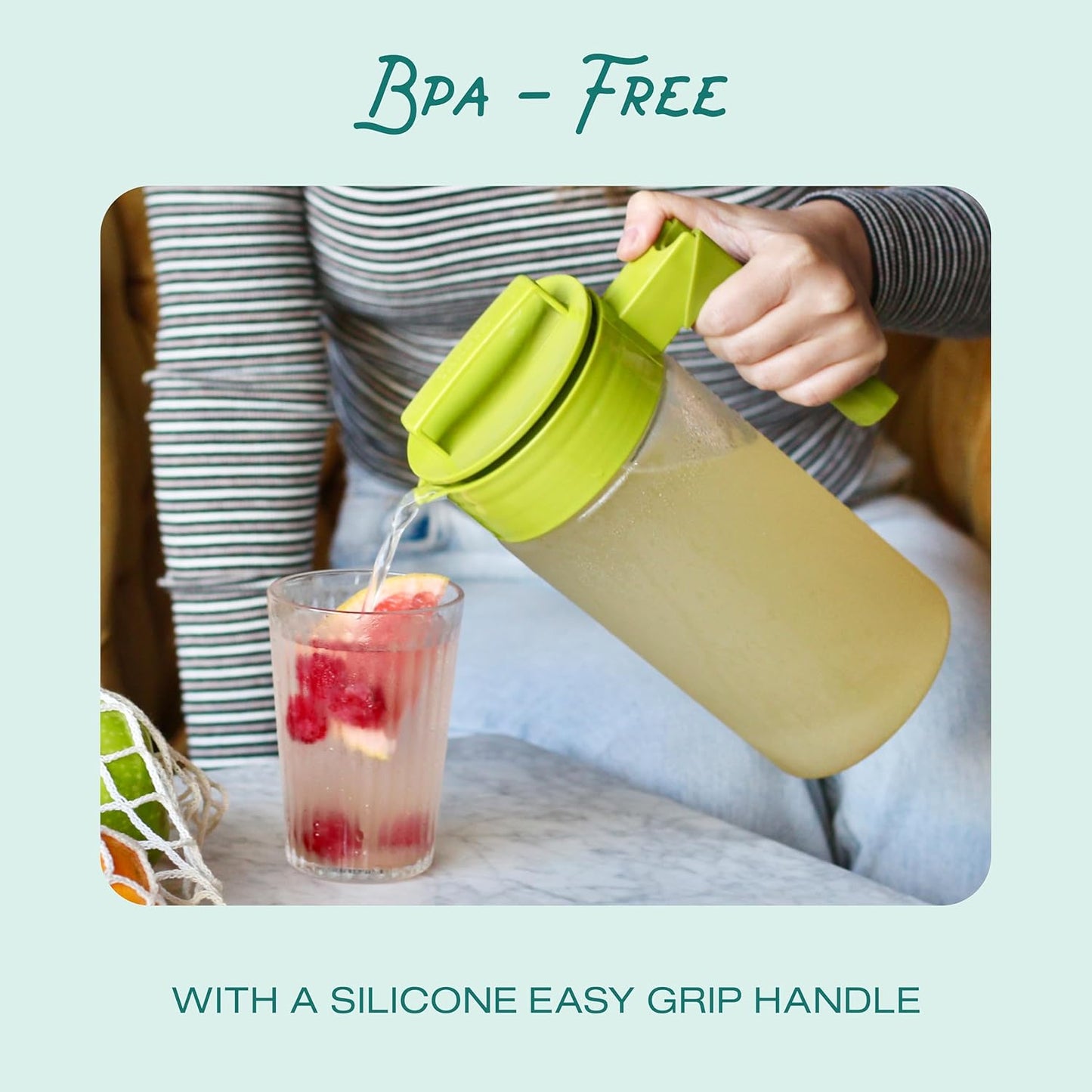 Takeya Patented and Airtight Pitcher Made in the USA, BPA Free, 2 qt, Black