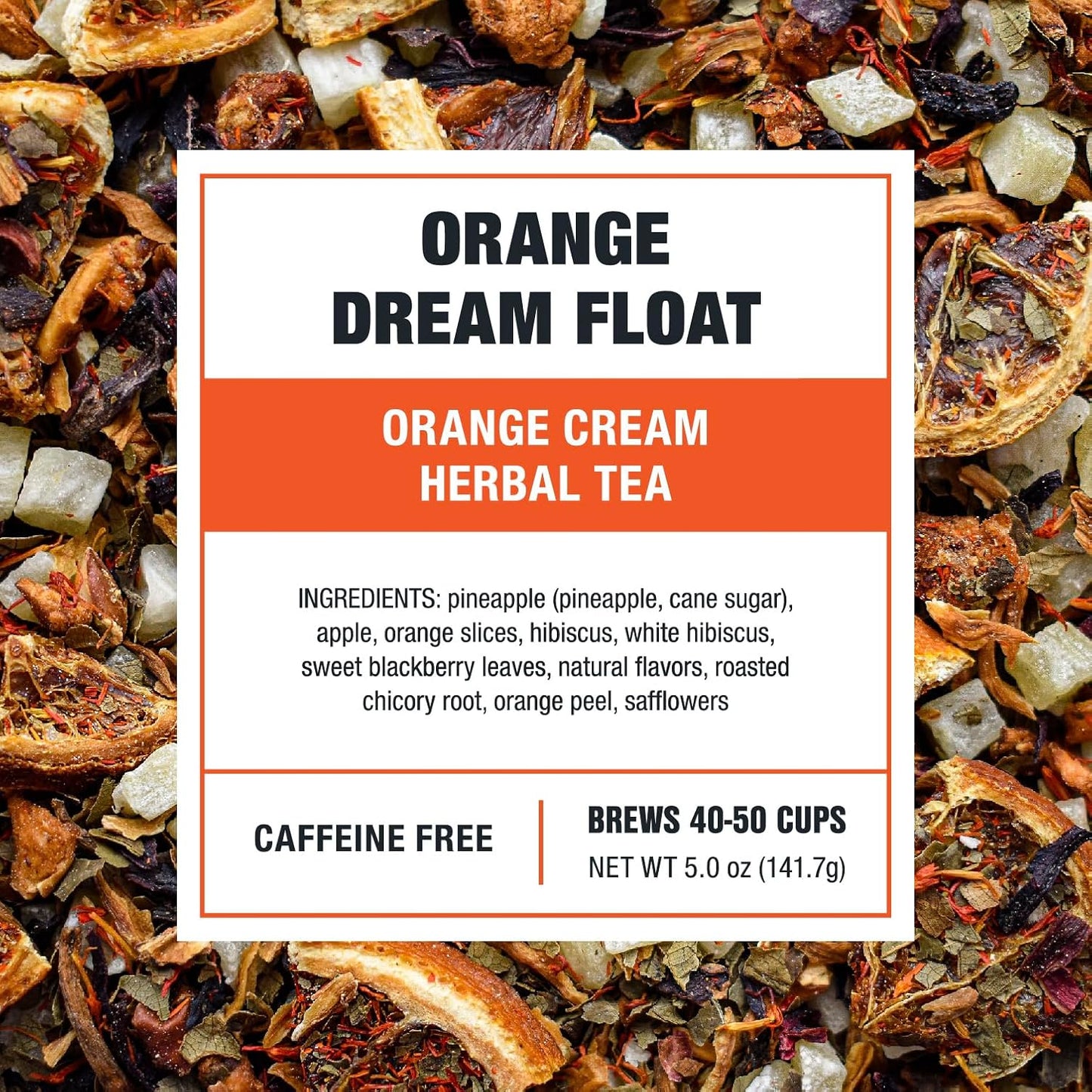 Tiesta Tea - Orange Dream Float Tea, Loose Leaf, Orange Cream Herbal Tea, Premium Caffeine-Free Tea Blend, Make Hot or Iced & Up to 50 Cups, 5 oz Refillable Tin
