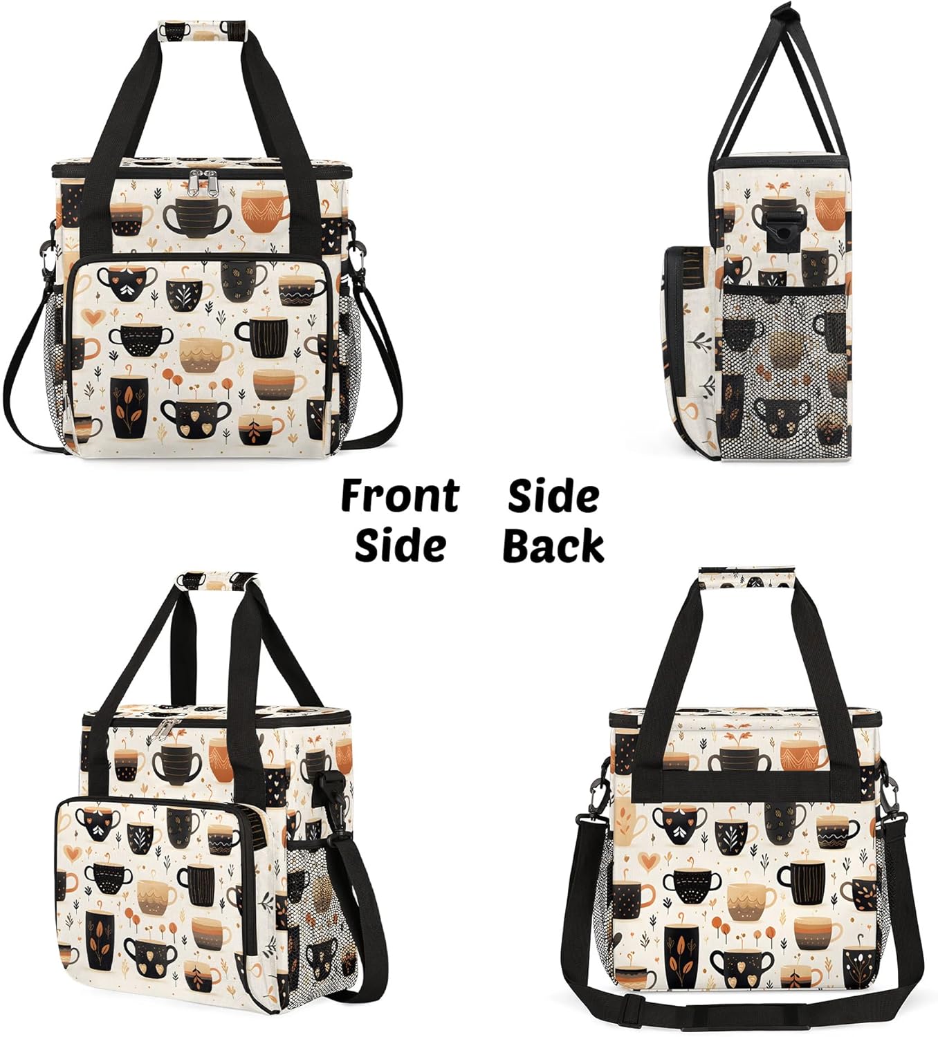 Coffee Maker Travel Bag Compatible with Keurig K-Mini or K-Mini Plus, Single Serve Coffee Brewer Carrying Case with Multiple Pockets for K-Cup Pods, Storage Bag With Shoulder Strap(Bag Only)