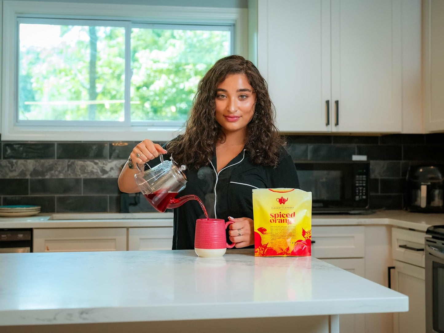 Spiced Orange Tea, Loose Leaf Herbal Tea – Sweet, Spicy, Caffeine-Free – Orange, Apple & Cinnamon Spice – Drink Hot or Iced – 4 oz Resealable Bag (Makes 50 Cups) – The Elegant Elephant