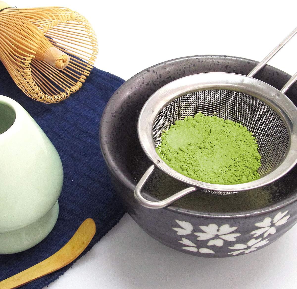 Artcome Japanese Matcha Tea Set, Matcha Whisk, Traditional Scoop, Matcha Bowl, Ceramic Whisk Holder, Handmade Matcha Ceremony Kit For Traditional Japanese Tea Ceremony (7 Pcs)