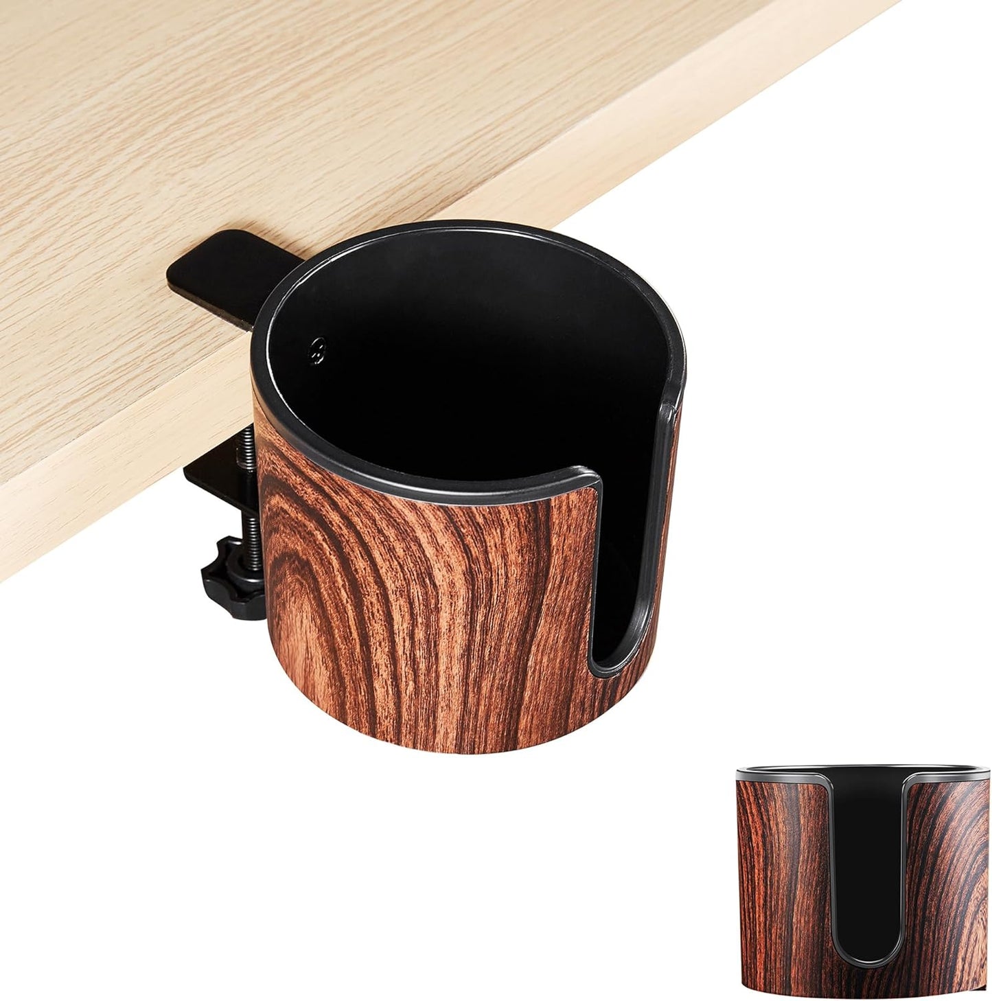 2pcs Cup Holder for Desk (2PCS Walnut Design)