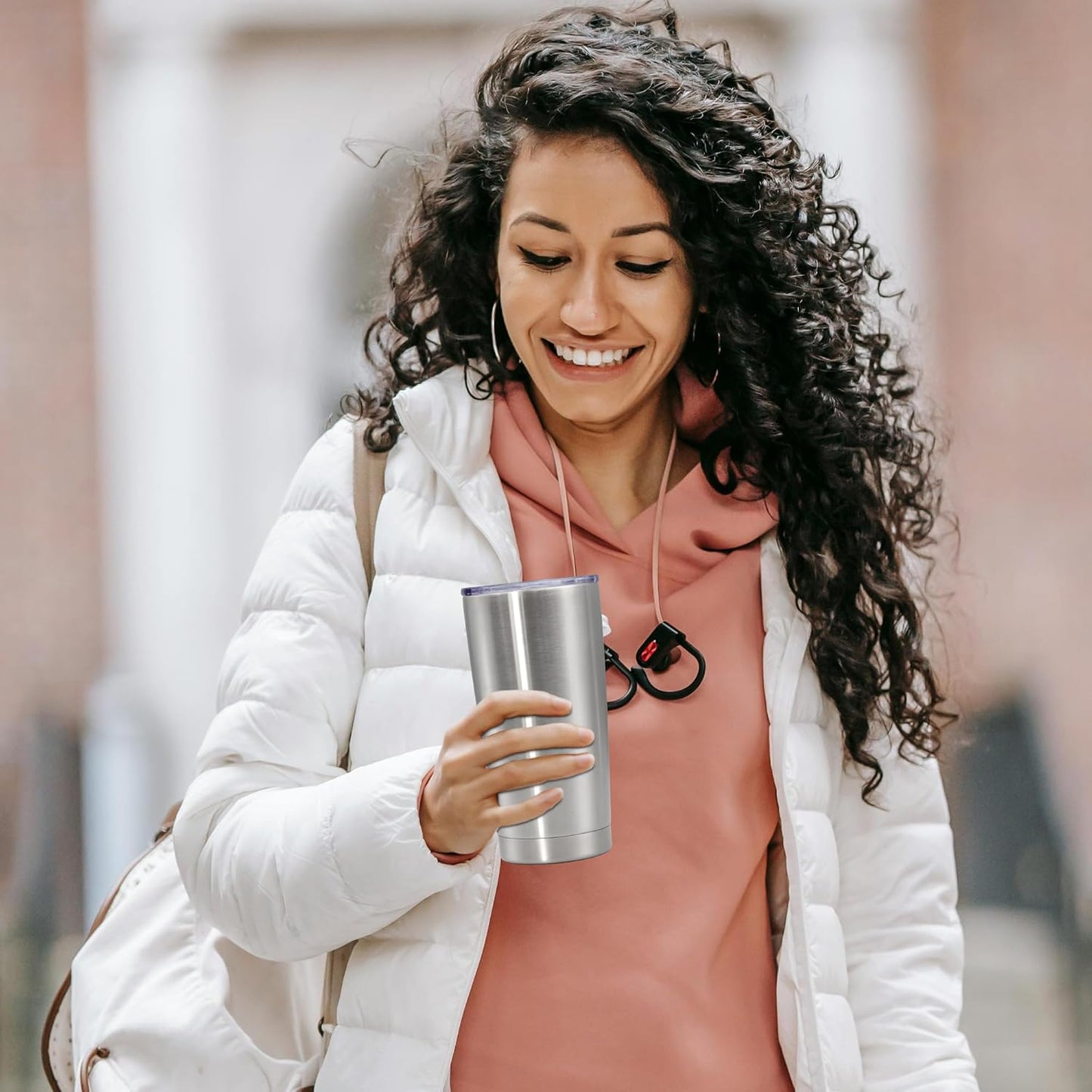 20 oz Tumbler with lid Double Wall Vacuum Insulated Tumblers Stainless Steel Coffee Mug Travel Coffee Tumbler Powder Coated Tumbler Cup Keep Hot&Cold - (Stainless 6 Pack)