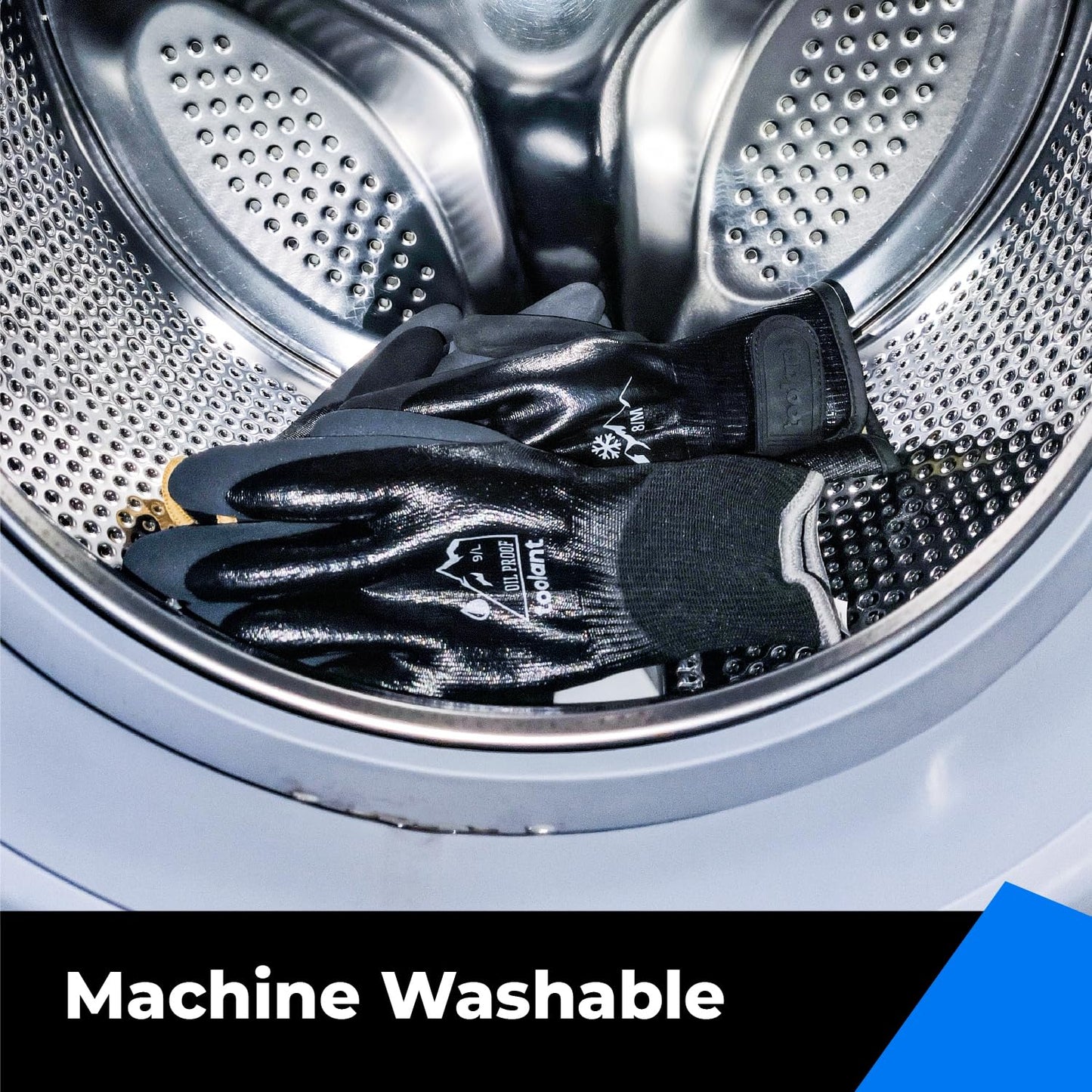 Waterproof Gloves for Men and Women, Freezer Gloves with Grip, Double Nitrile Dipped for Extreme Oil Repellent, for Construction, Mechanics, Mining, Plumbing, Black, X-Large