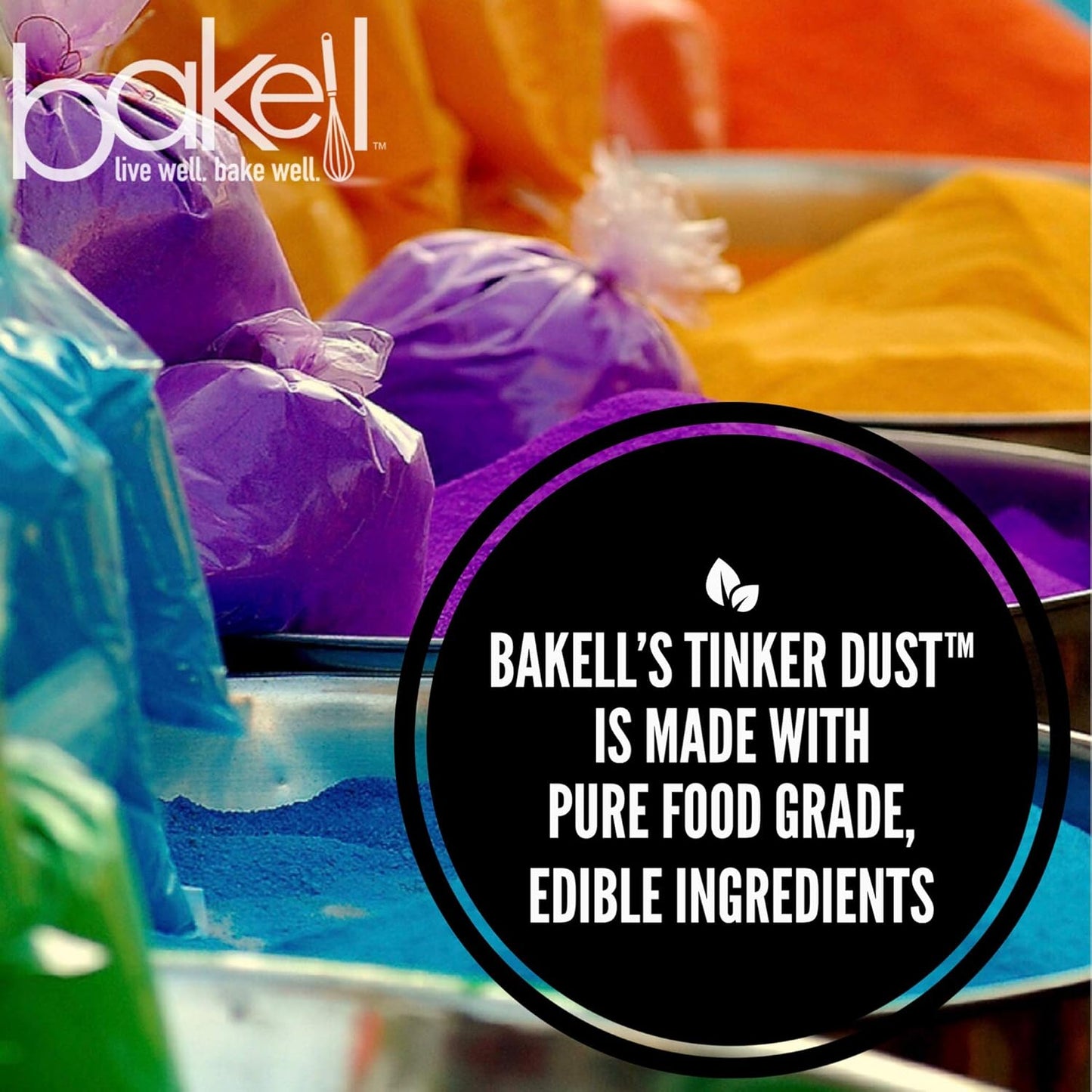 BAKELL Deep Purple Edible Glitter, 25 Grams | TINKER DUST Edible Glitter | KOSHER Certified | 100% Edible Glitter | Cakes, Cupcakes, Cake Pops, Drinks, Dessert Vegan Glitter & Dusts (25g, Deep Purple)