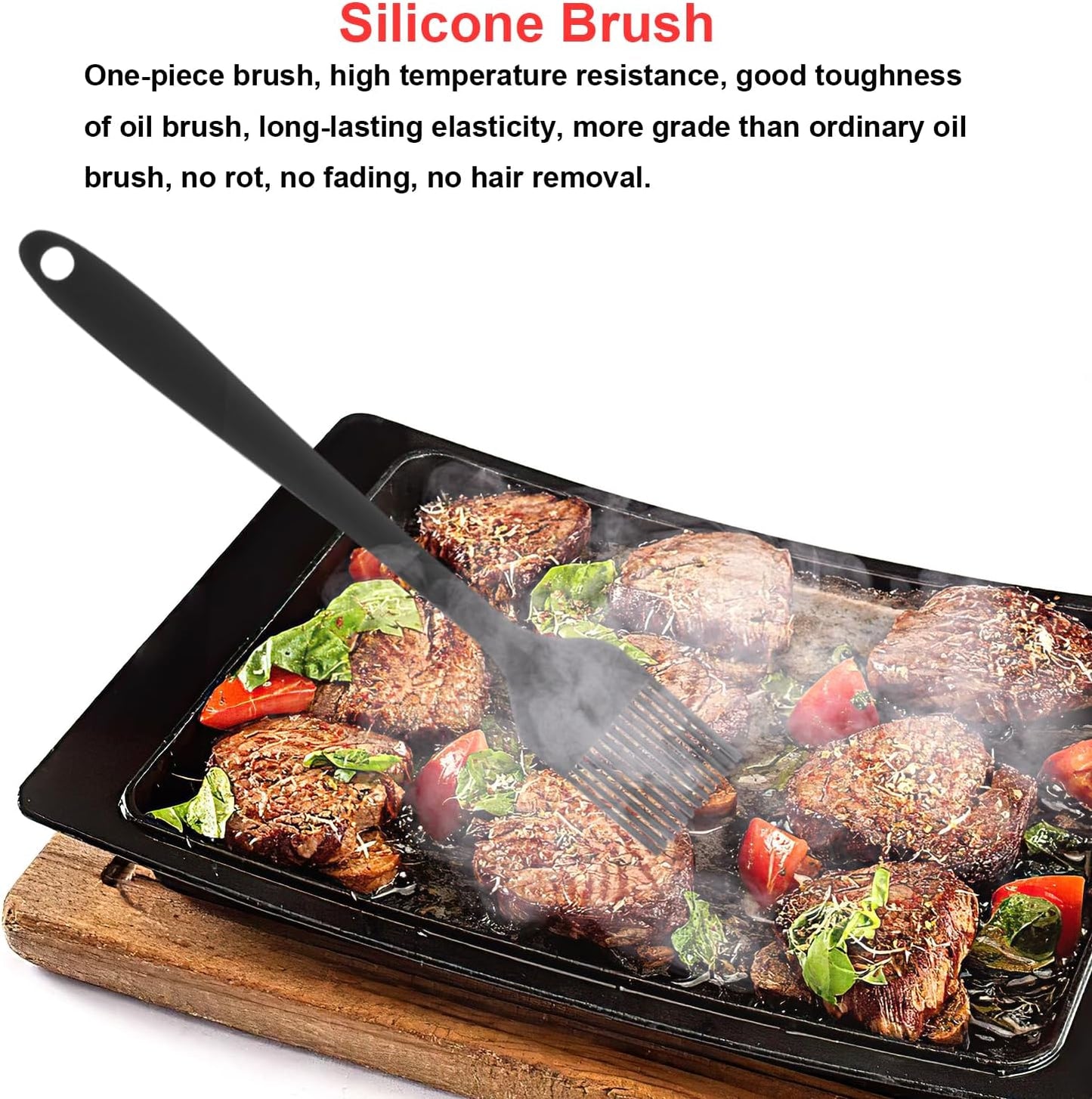 Silicone Spatulas Set of 6, Rubber Spoon Spatula Heat Resistant Spoonula One Piece Design Seamless Spatula Non-Stick Scrapers Baking Mixing Tool (Black)