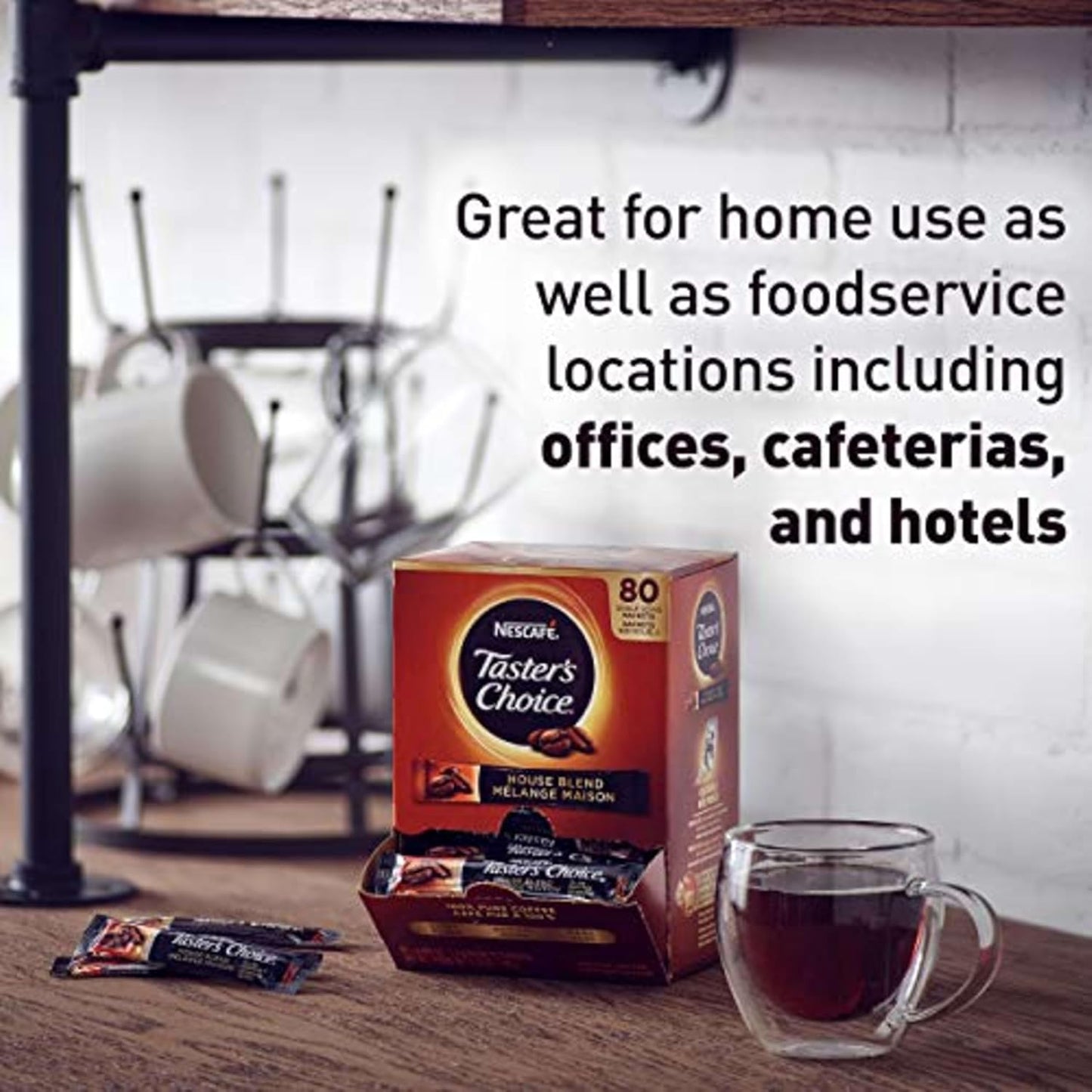 Nescafe Instant Coffee Packets, Taster's Choice Light Roast, 1.7 g Singles (Pack of 80)