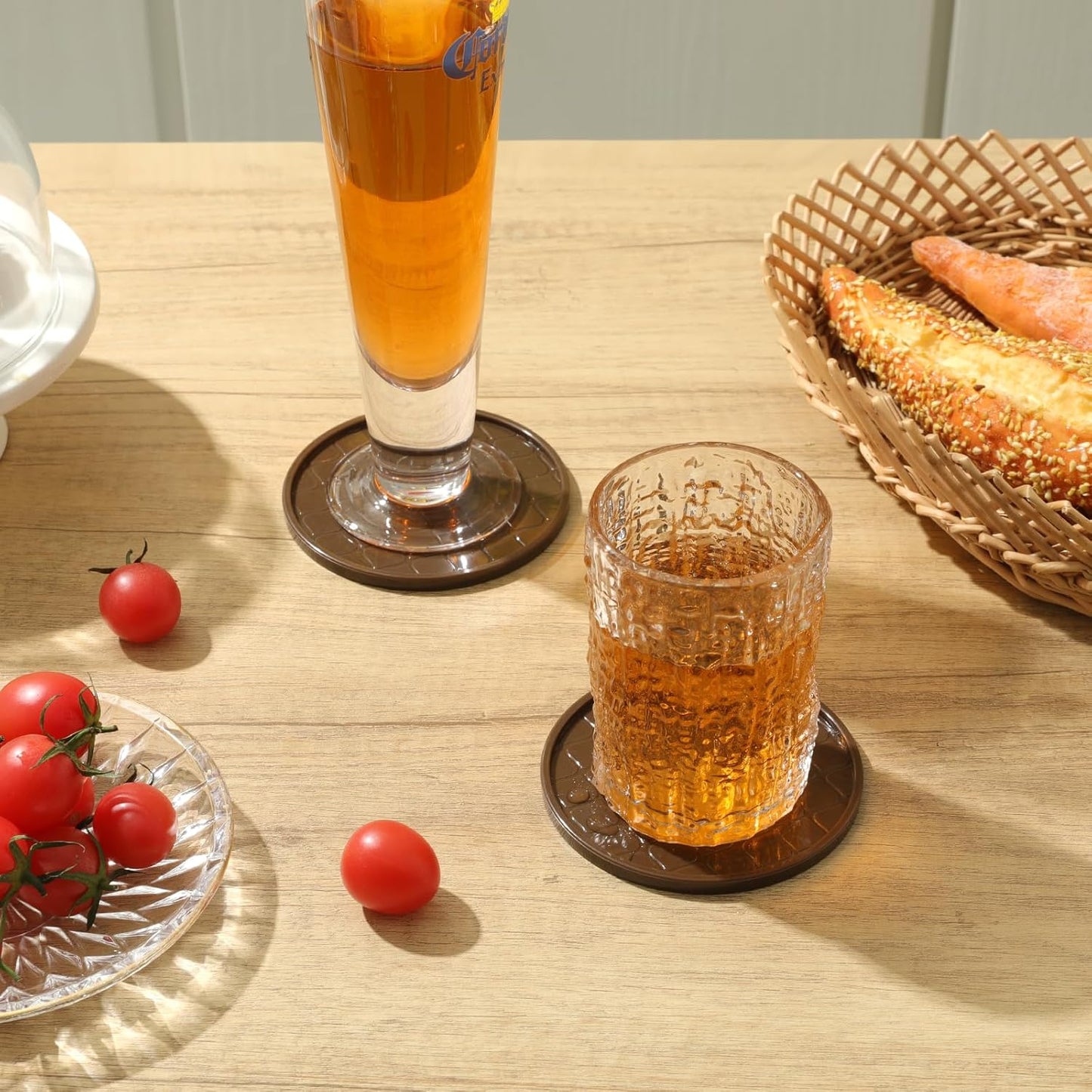 Coasters,Drink Coasters Set of 8 with Holder (Coffee, 12pcs)